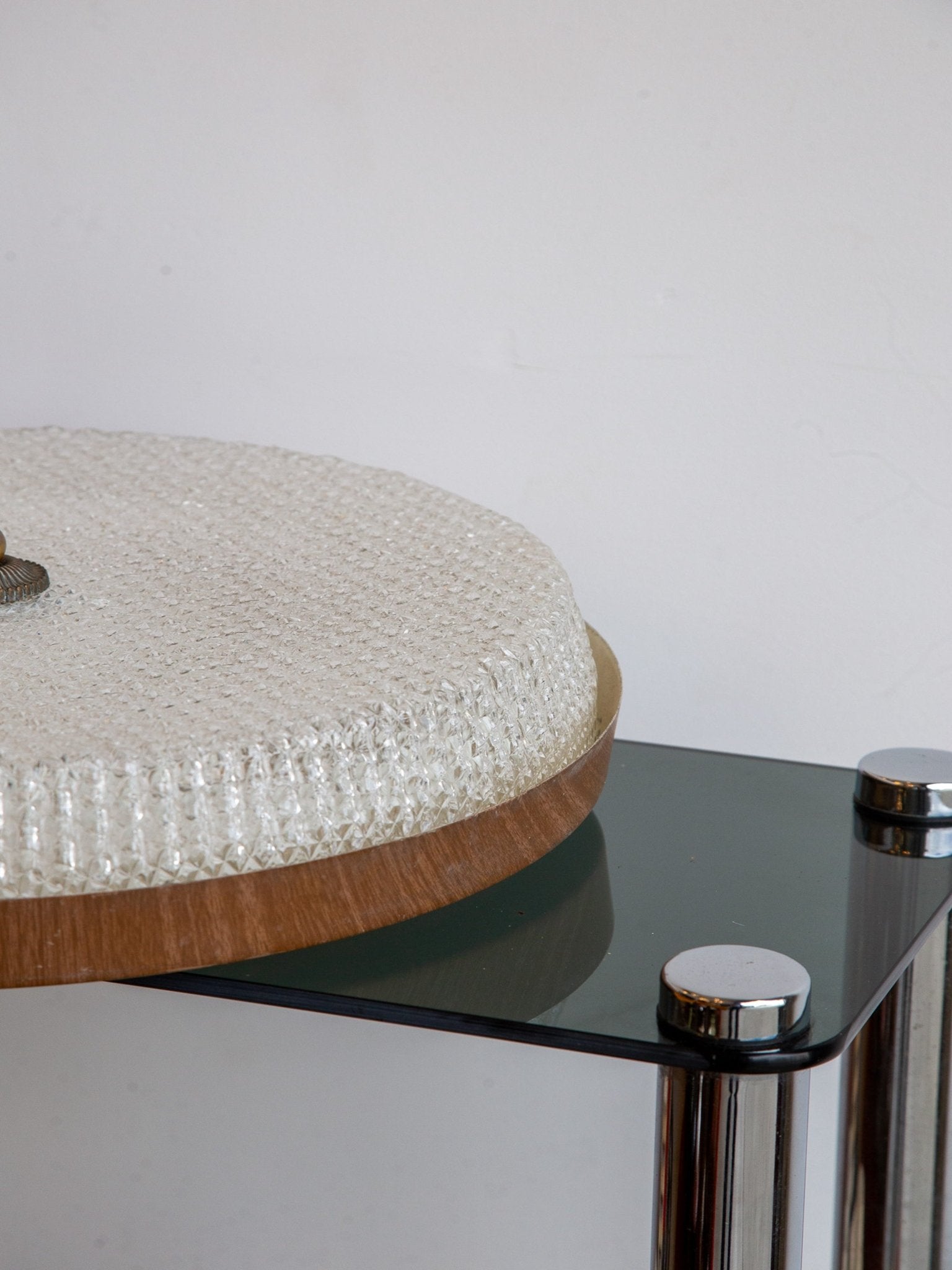 Italian Textured Glass and Brass Ceiling Light - Lumini Collections