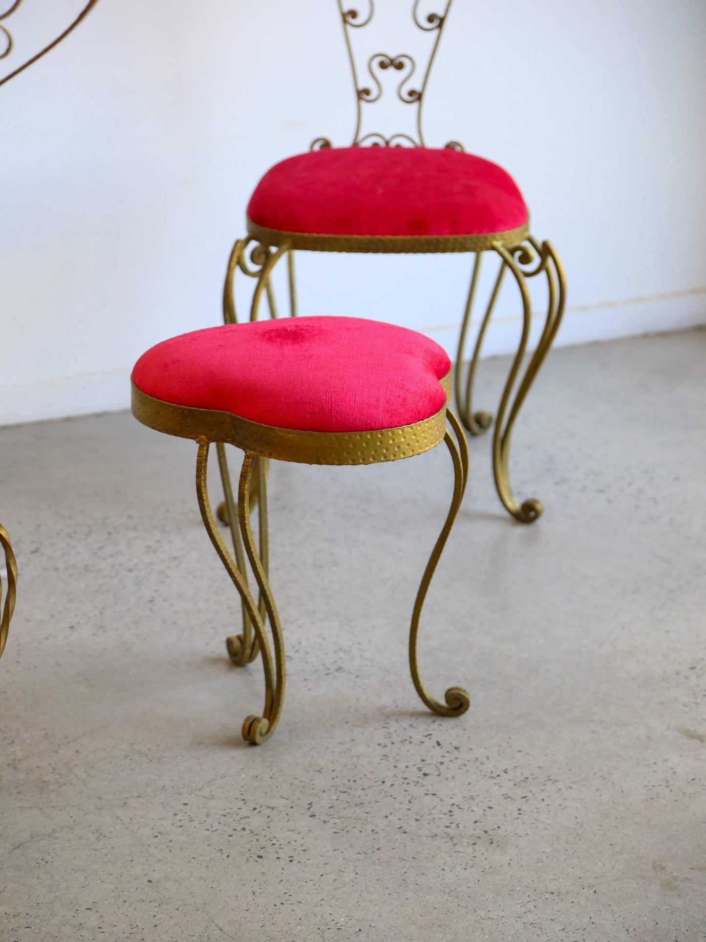 Italian Wrought Iron Console, Mirror and Chairs by Pierluigi Colli - Lumini Collections