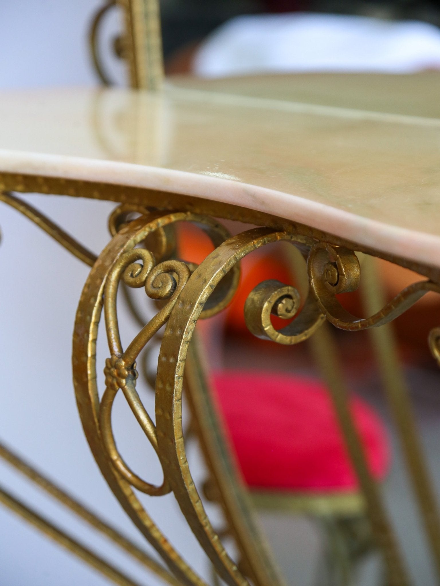 Italian Wrought Iron Console, Mirror and Chairs by Pierluigi Colli - Lumini Collections