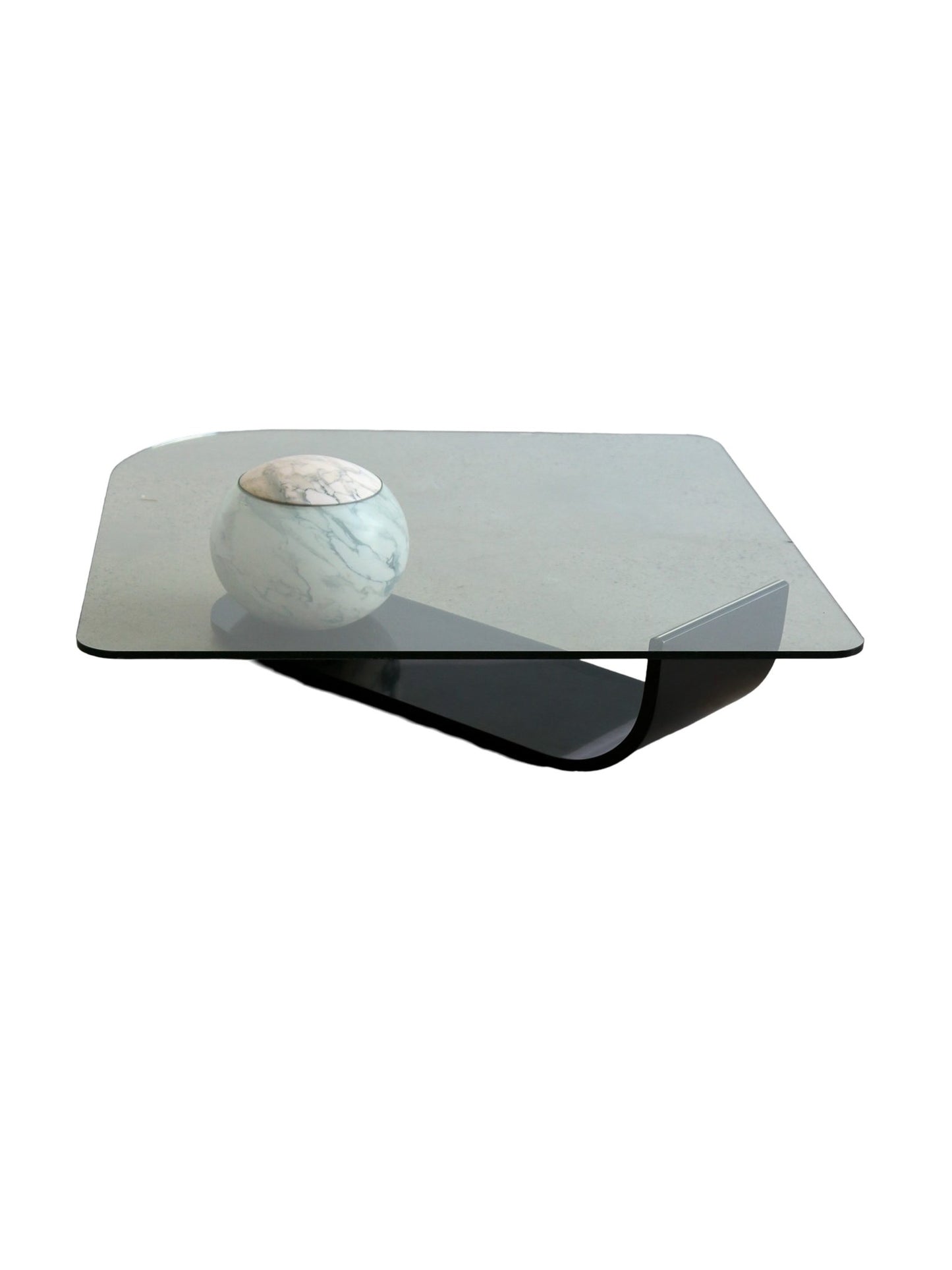Italian vintage marble sphere and glass coffee table by Fratelli Longhi - Lumini Collections