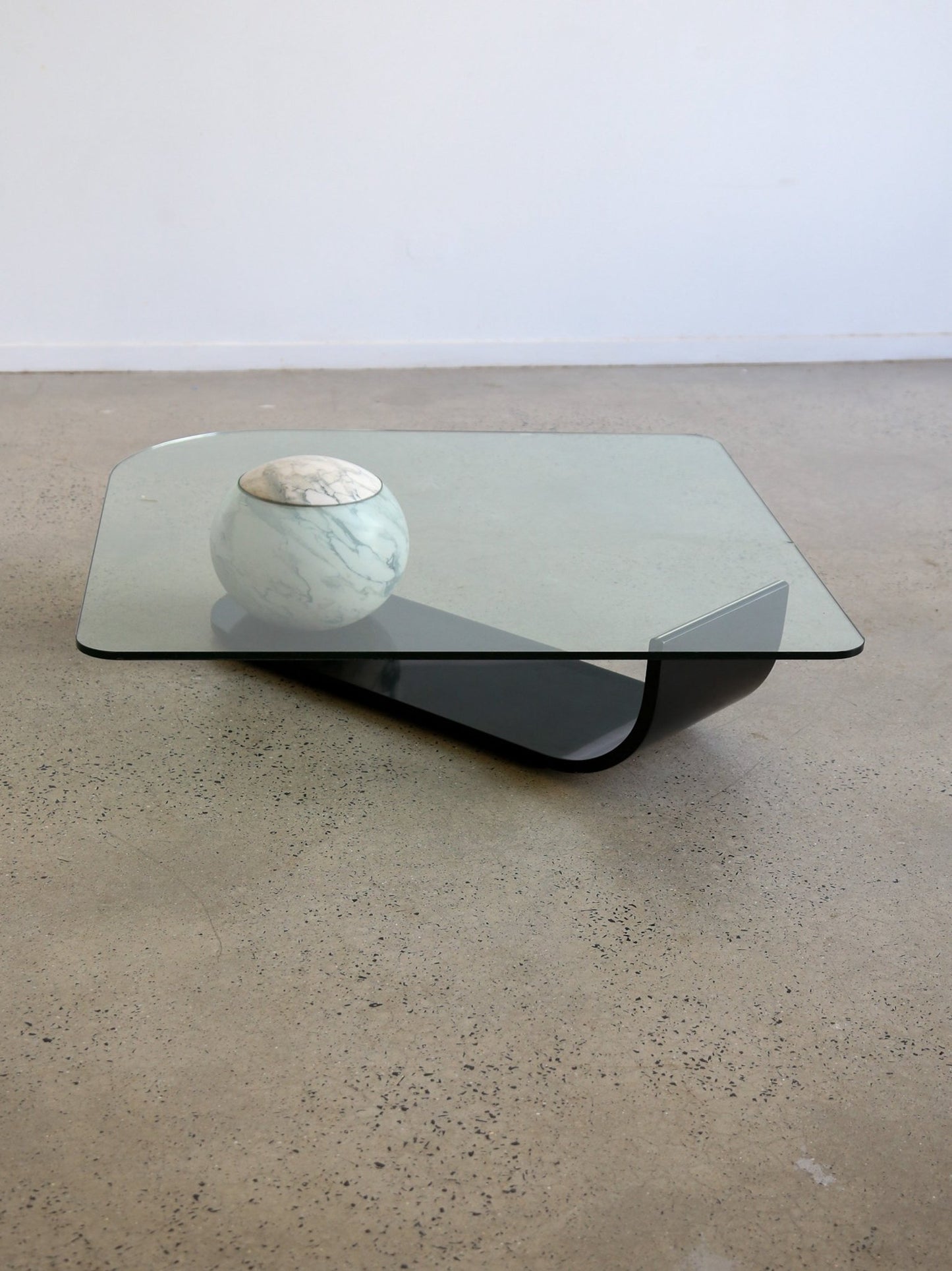 Italian vintage marble sphere and glass coffee table by Fratelli Longhi - Lumini Collections