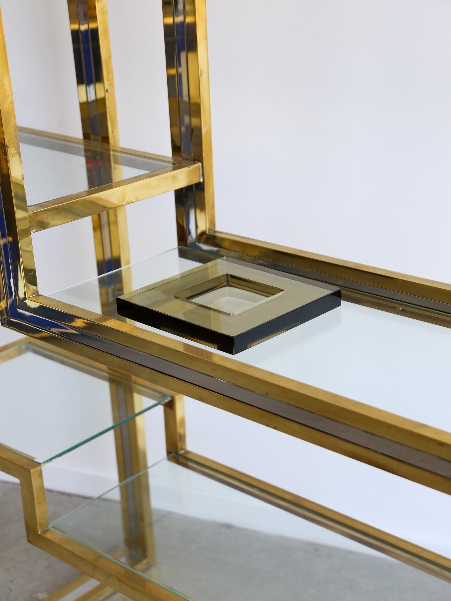 Italian Square Murano Sommerso Smoked Glass Ashtrays by V. Nason & Carlo for Mazzega - Lumini Collections