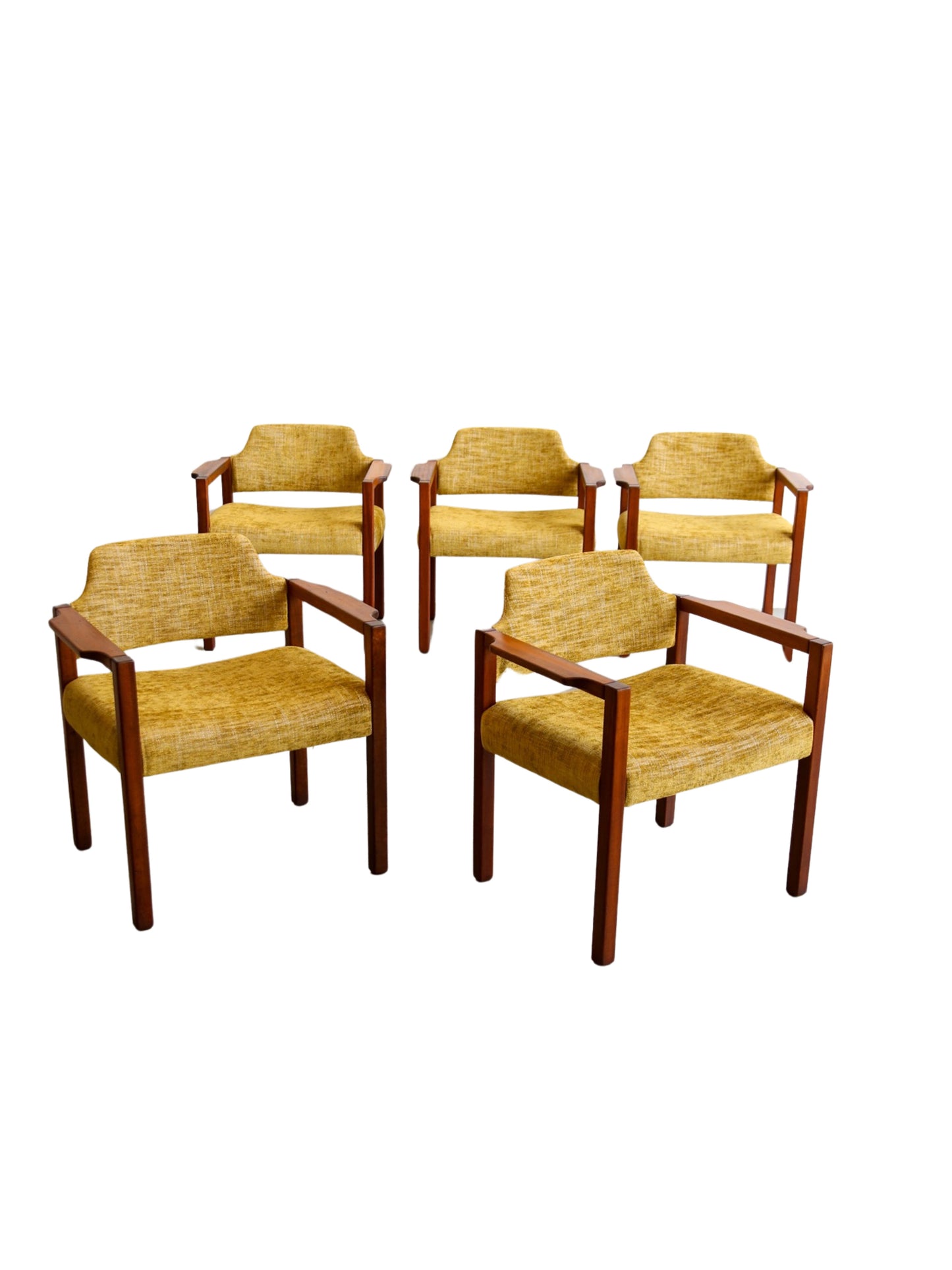 Armchairs by Umberto Brandigi for Poltronova Set of Six Beech & Fabric