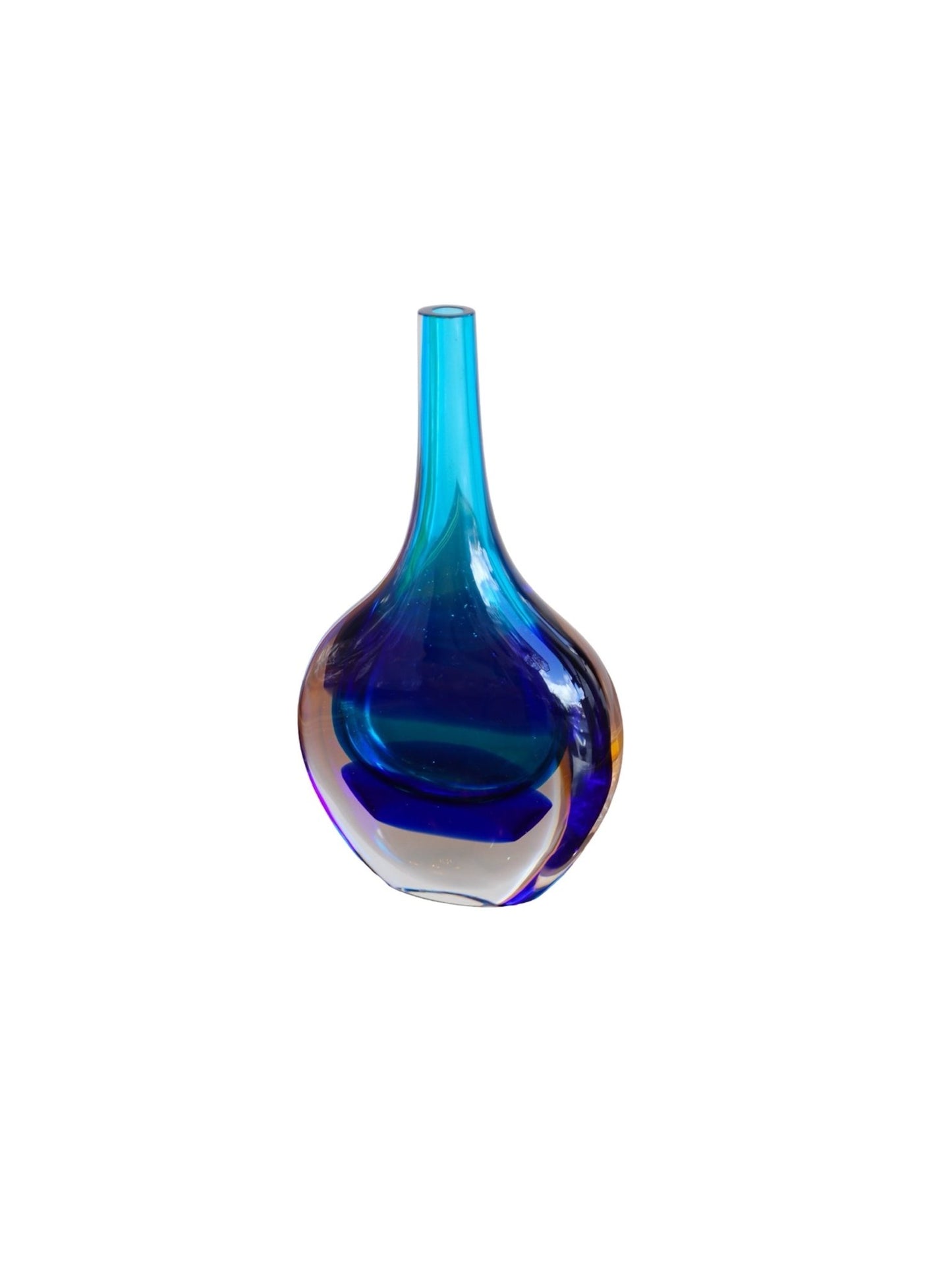Luciano Gaspari Murano Sommerso Glass Vase, Italy 1960s - Lumini Collections