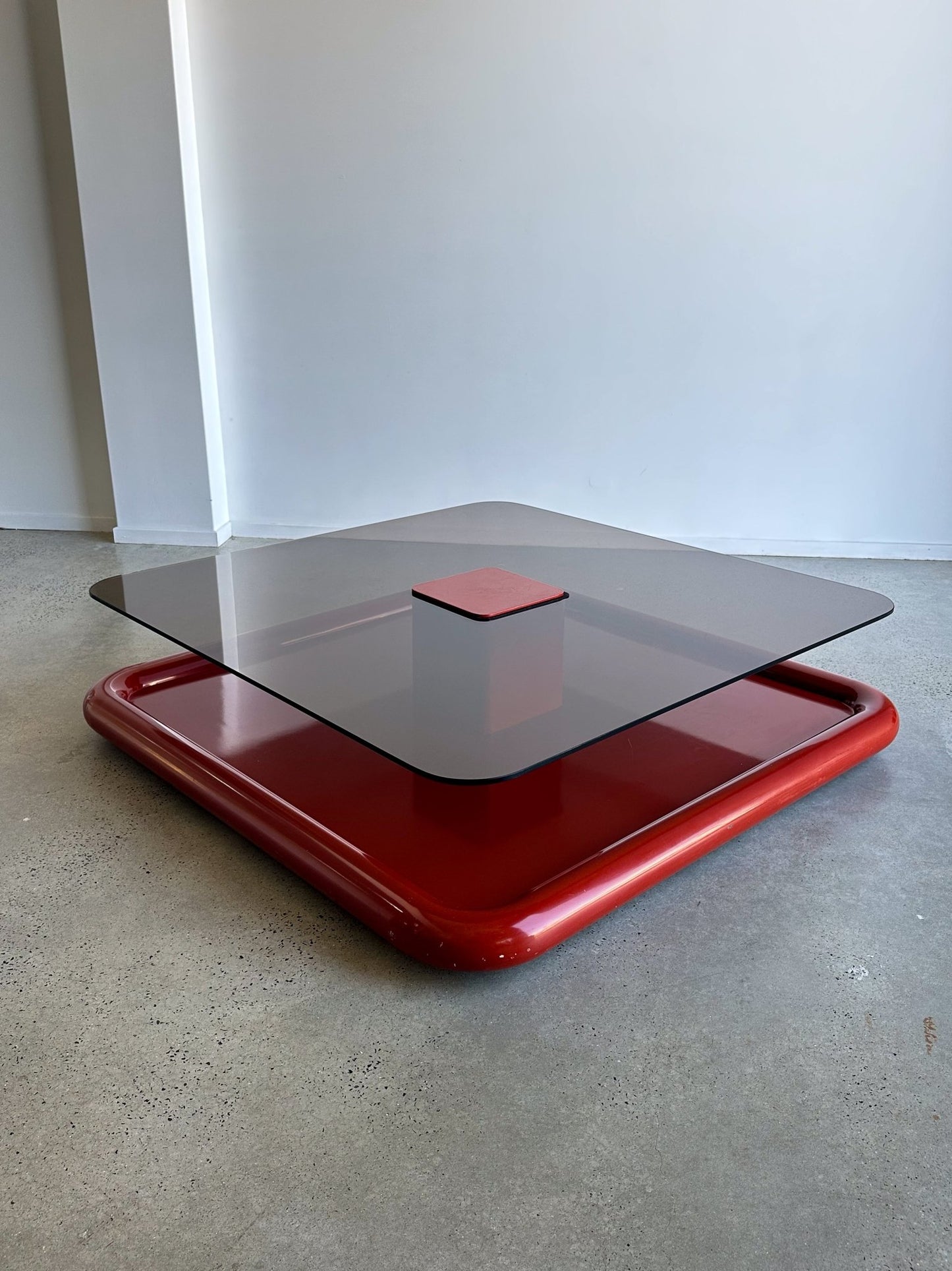 Marzio Cecchi for Studio Most Space Age smoked glass coffee table - Lumini Collections