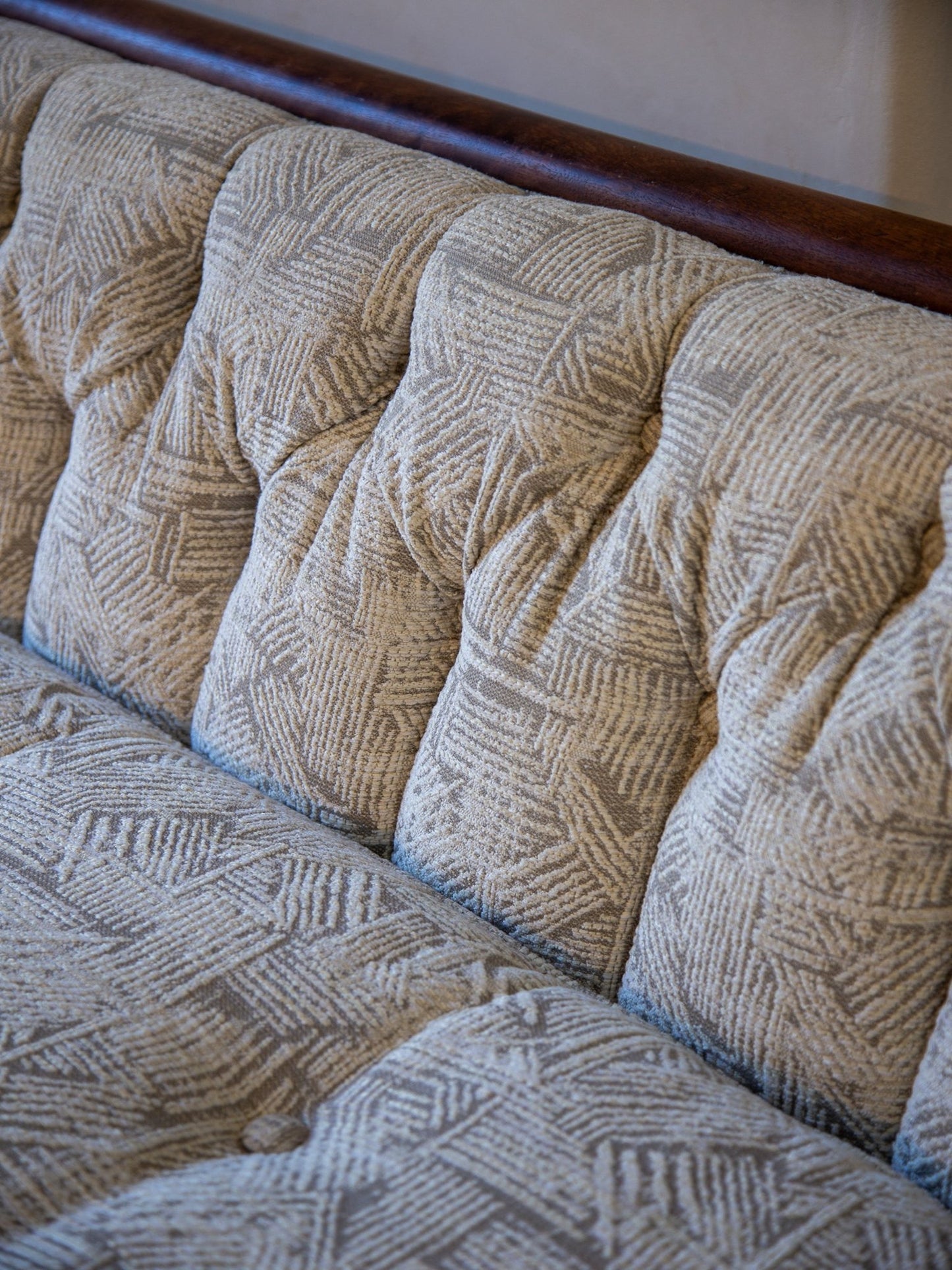 Mid - Century Capitone Tufted Sofa With Walnut Frame by Lenoir House - Lumini Collections