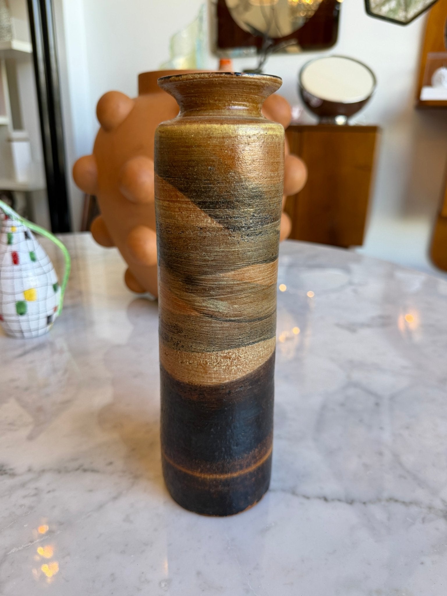 Mid-Century Handcrafted Ceramic Vase by Fontana Siena, 1960s - Lumini Collections