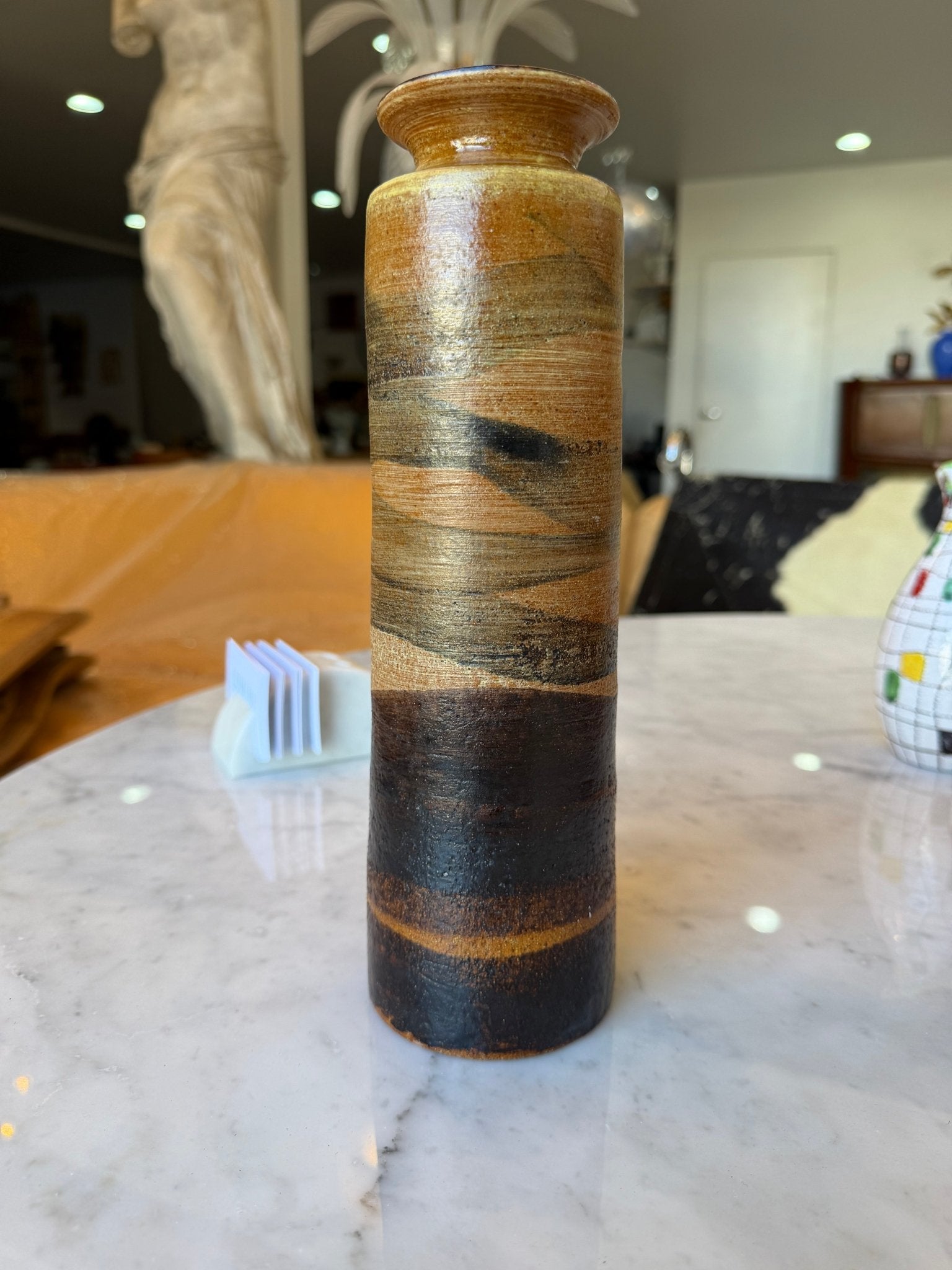 Mid-Century Handcrafted Ceramic Vase by Fontana Siena, 1960s - Lumini Collections