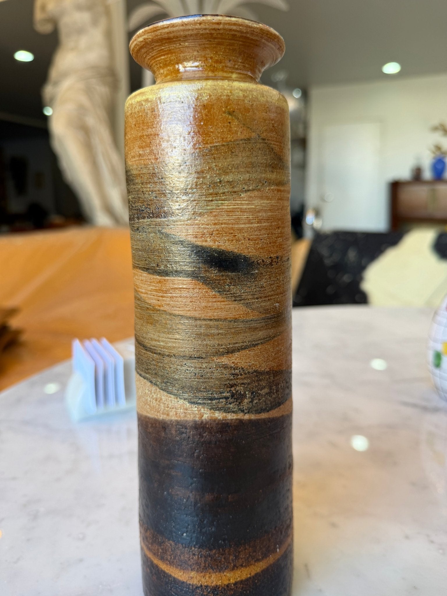 Mid-Century Handcrafted Ceramic Vase by Fontana Siena, 1960s - Lumini Collections