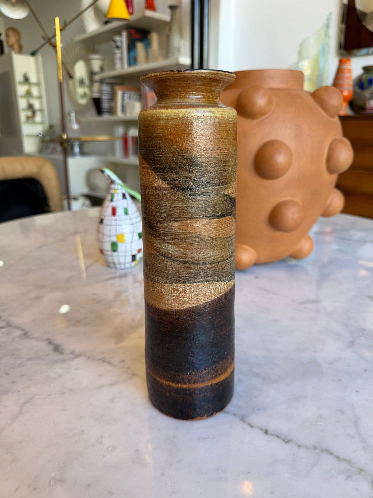 Mid-Century Handcrafted Ceramic Vase by Fontana Siena, 1960s - Lumini Collections