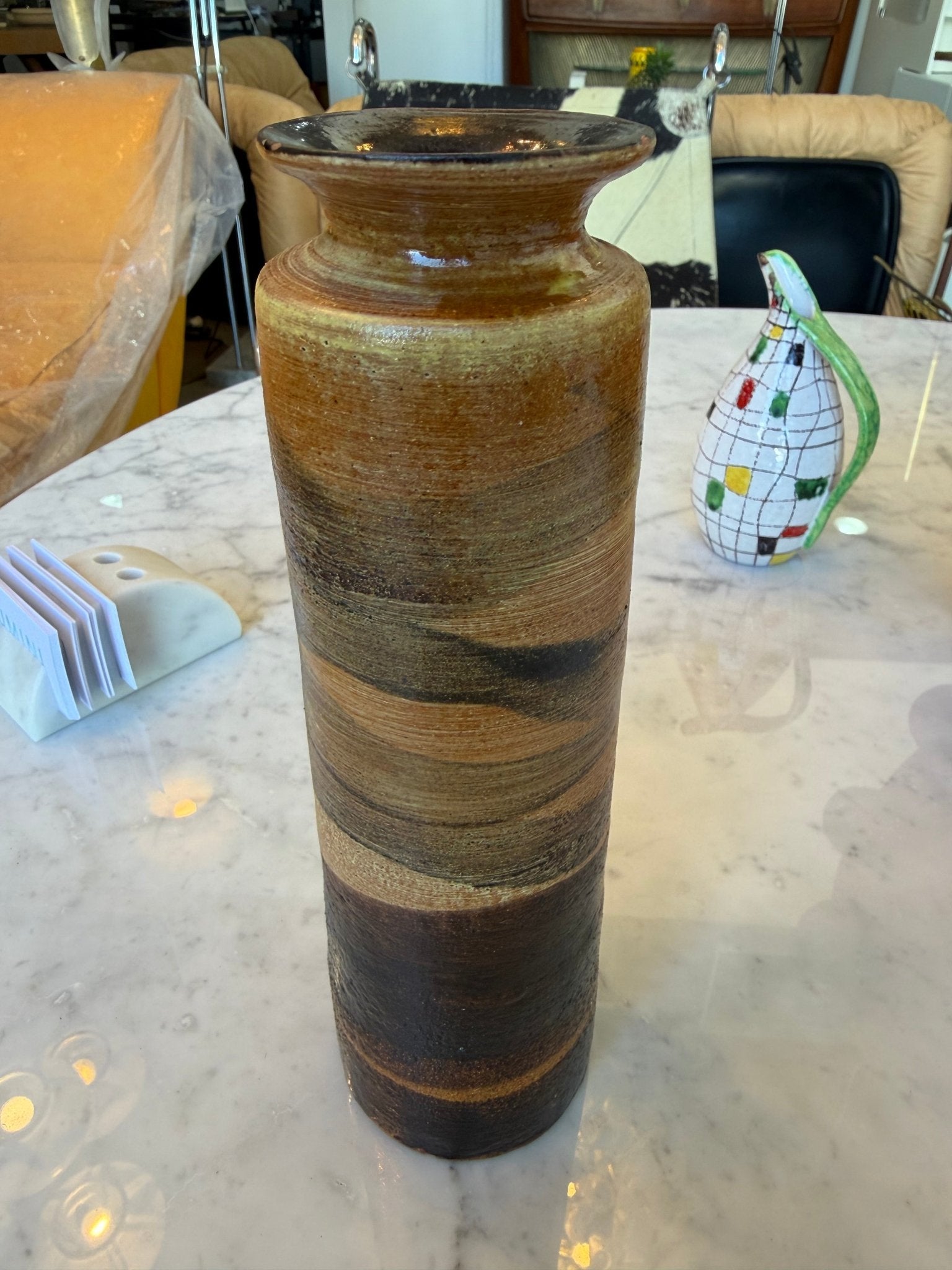 Mid-Century Handcrafted Ceramic Vase by Fontana Siena, 1960s - Lumini Collections