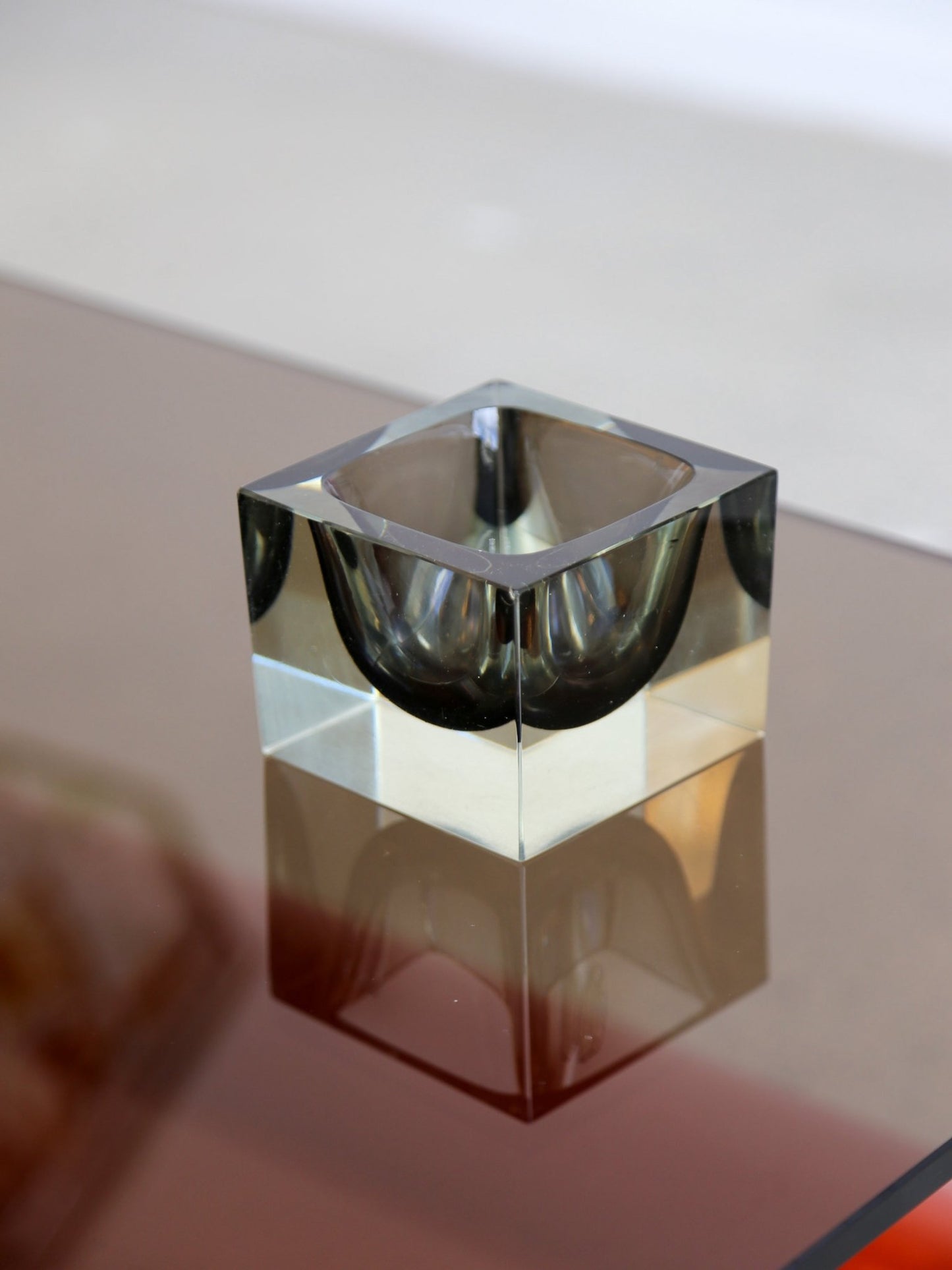 Mid - Century Modern Murano Glass Cube Catchall - Lumini Collections