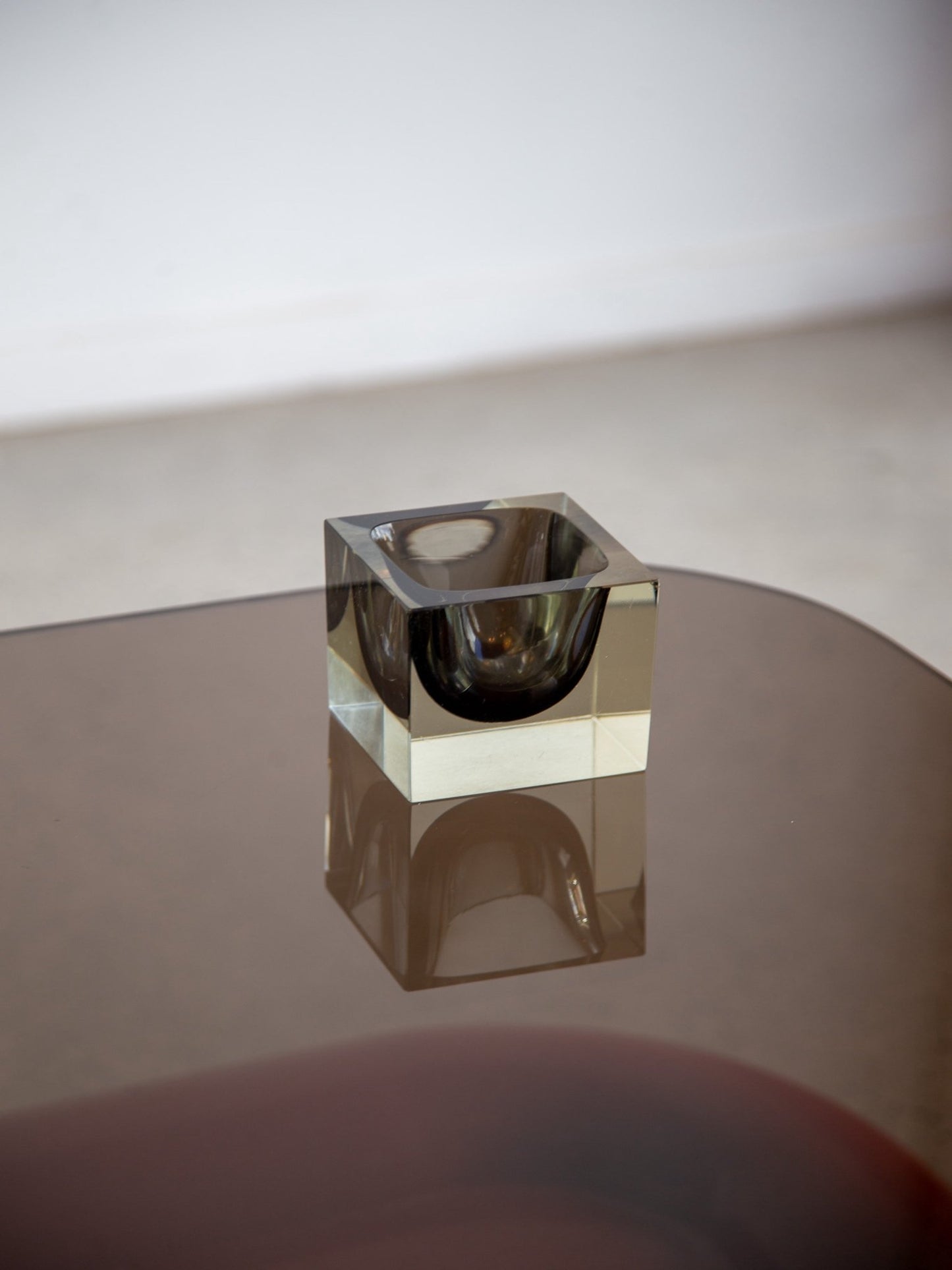 Mid - Century Modern Murano Glass Cube Catchall - Lumini Collections