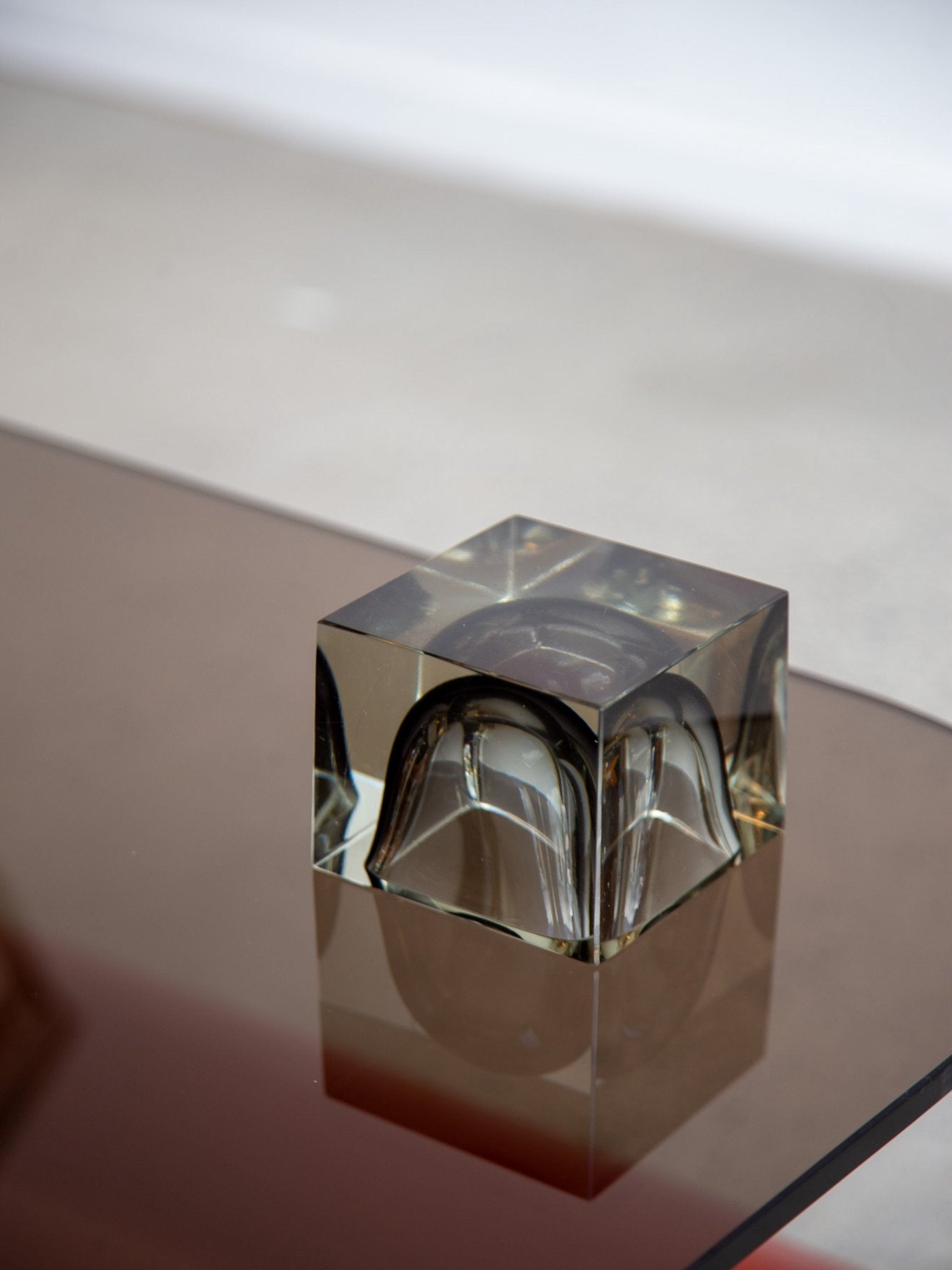 Mid - Century Modern Murano Glass Cube Catchall - Lumini Collections
