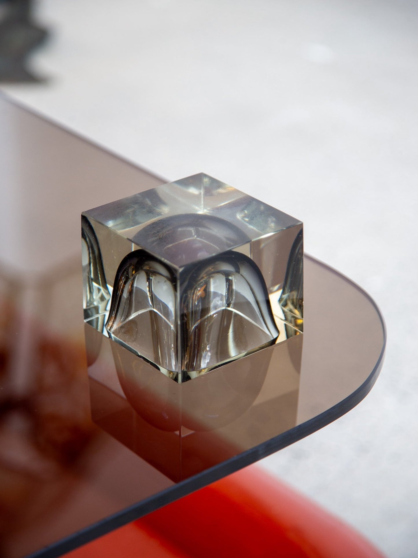 Mid - Century Modern Murano Glass Cube Catchall - Lumini Collections