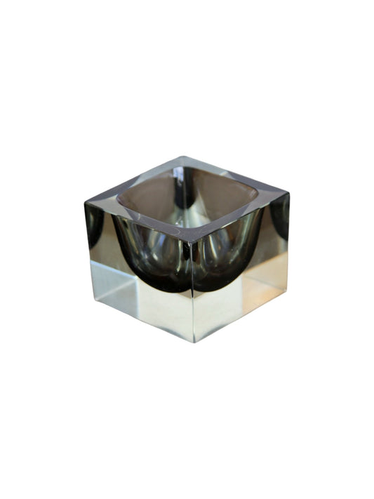 Mid - Century Modern Murano Glass Cube Catchall - Lumini Collections