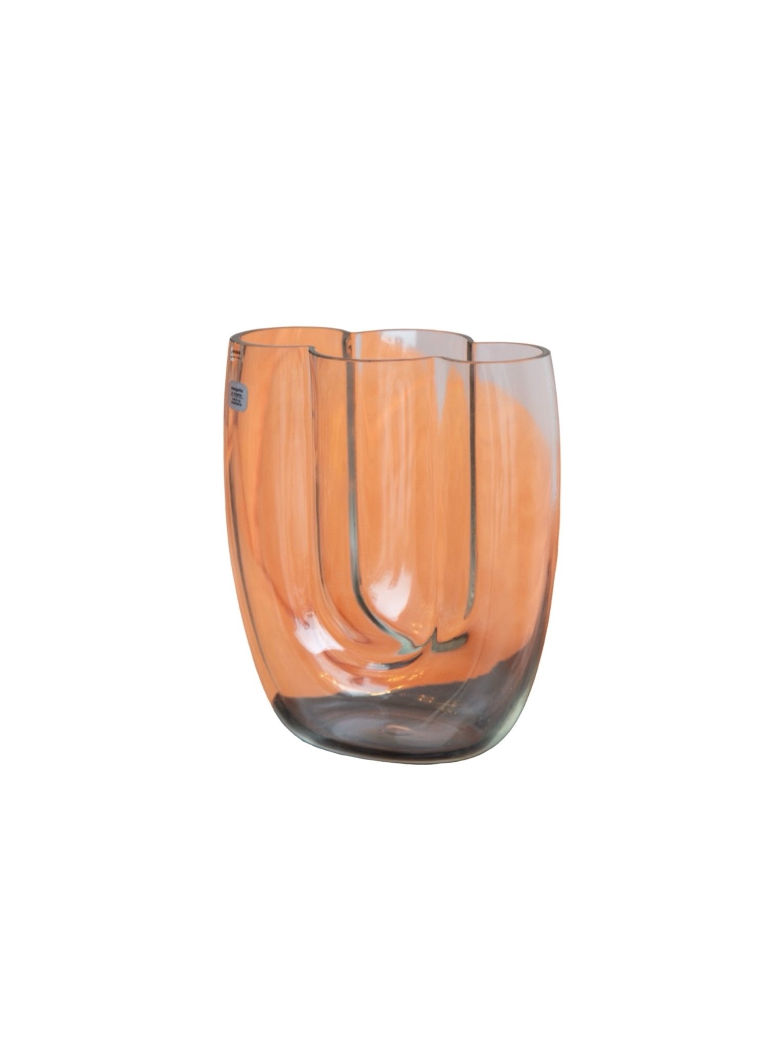 Midcentury Murano Glass Vase by Barbini with Sculptural Organic Form - Lumini Collections