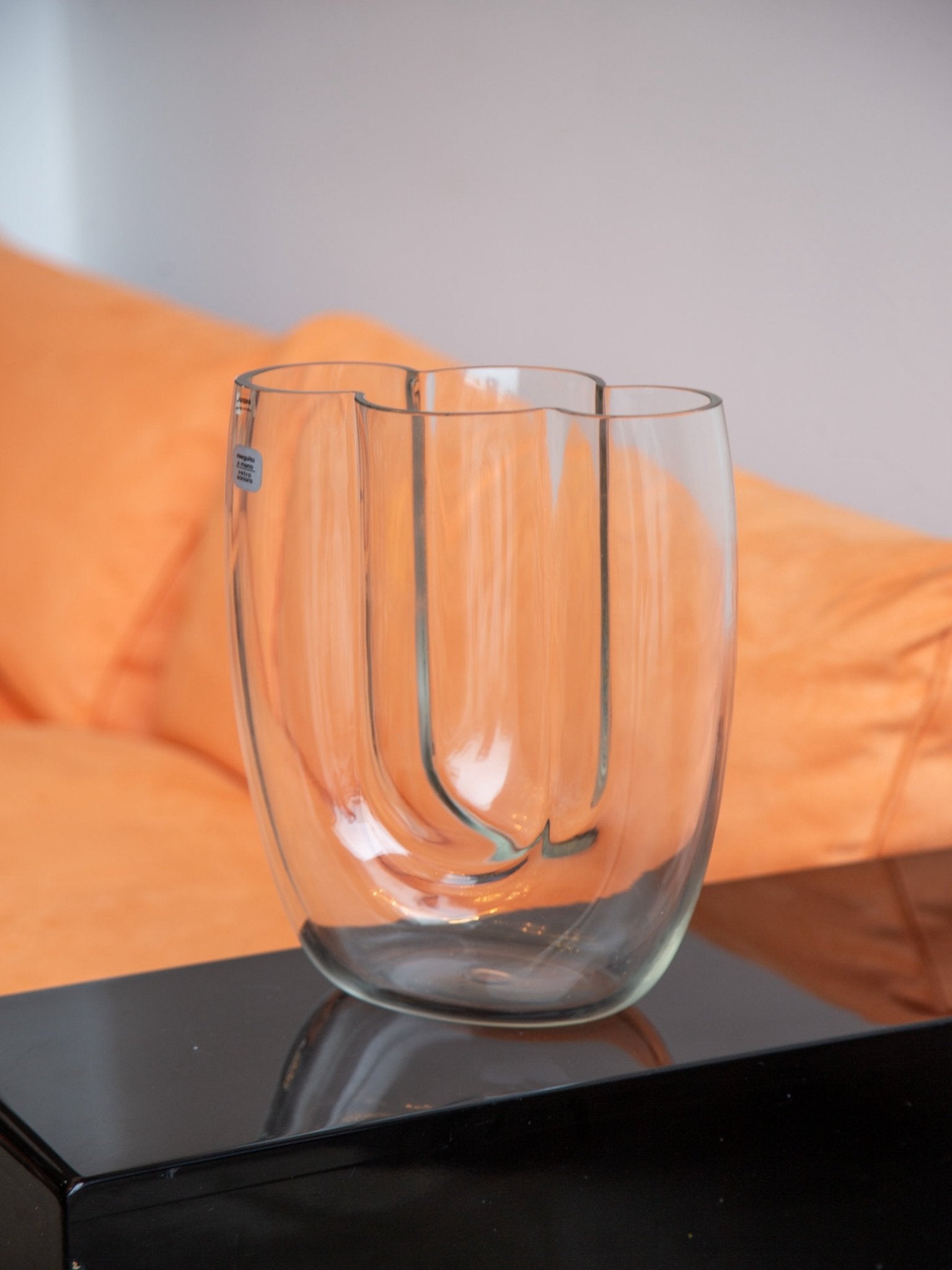 Midcentury Murano Glass Vase by Barbini with Sculptural Organic Form - Lumini Collections