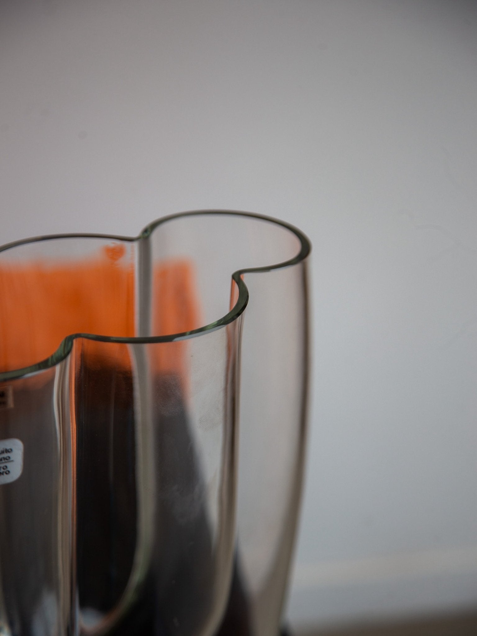 Midcentury Murano Glass Vase by Barbini with Sculptural Organic Form - Lumini Collections