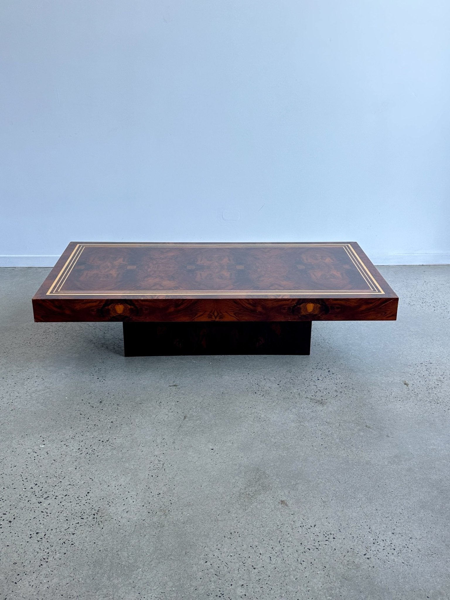 Mid Century Modern Aldo Tura Burlwood Floting Platform Coffee Table, 1950 - Lumini Collections