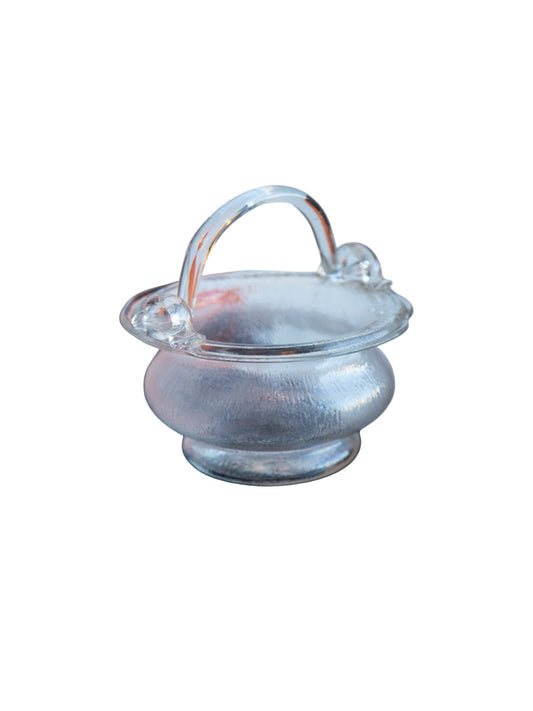 1970s Murano Glass Gasket with Sculptural Handle in Clear textured Finish - Lumini Collections