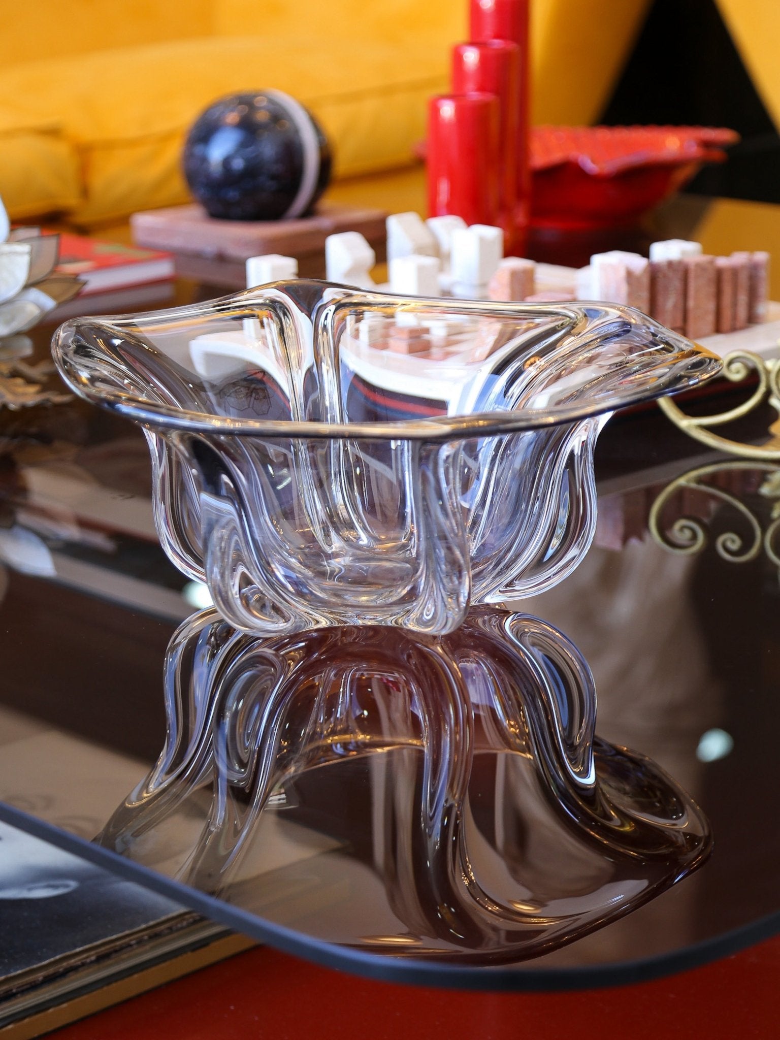 Italian vintage Murano glass centrepiece bowl, 1970s - Lumini Collections