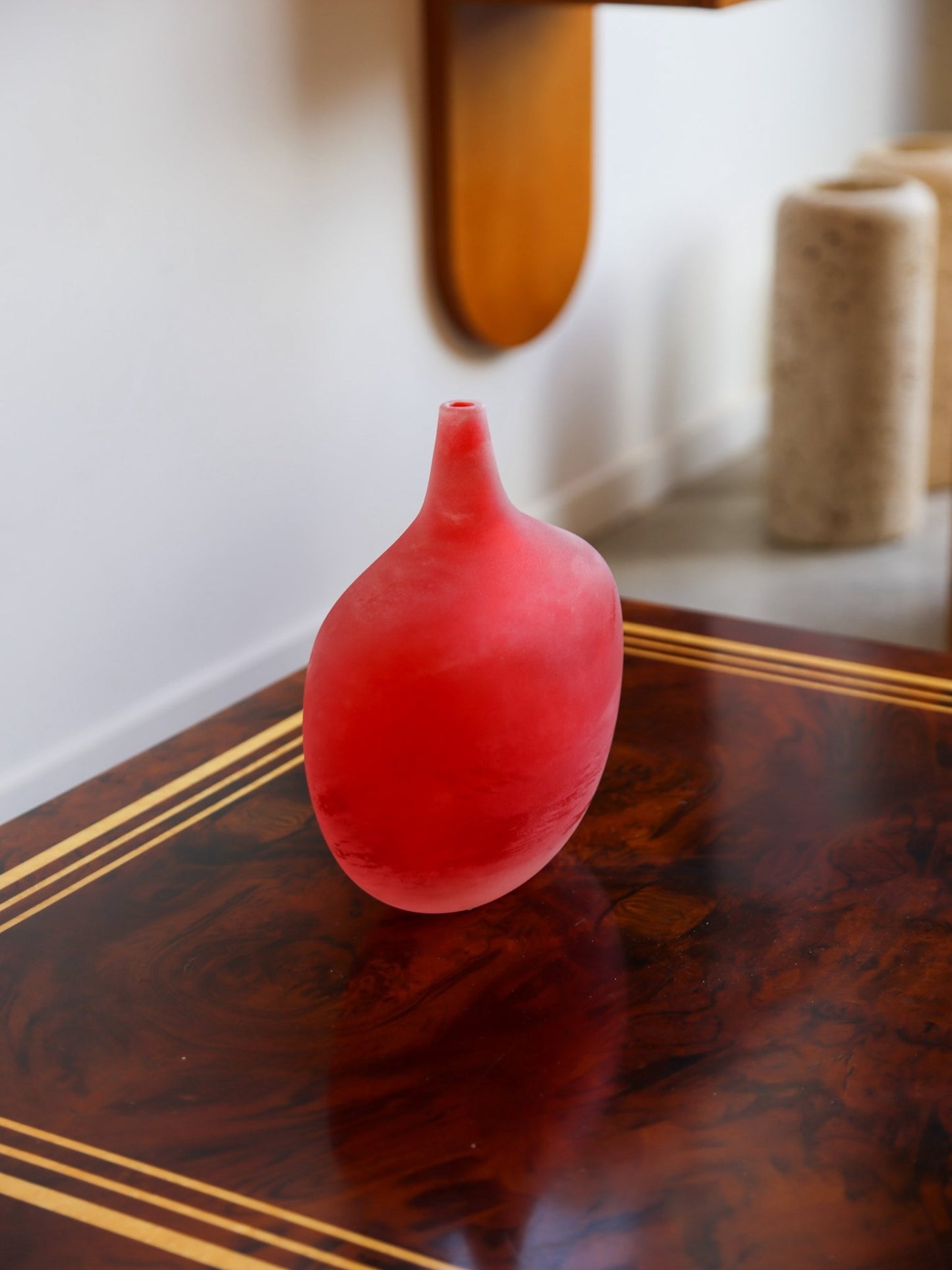 Murano Red Art Glass Vase, Italy 1970s - Lumini Collections