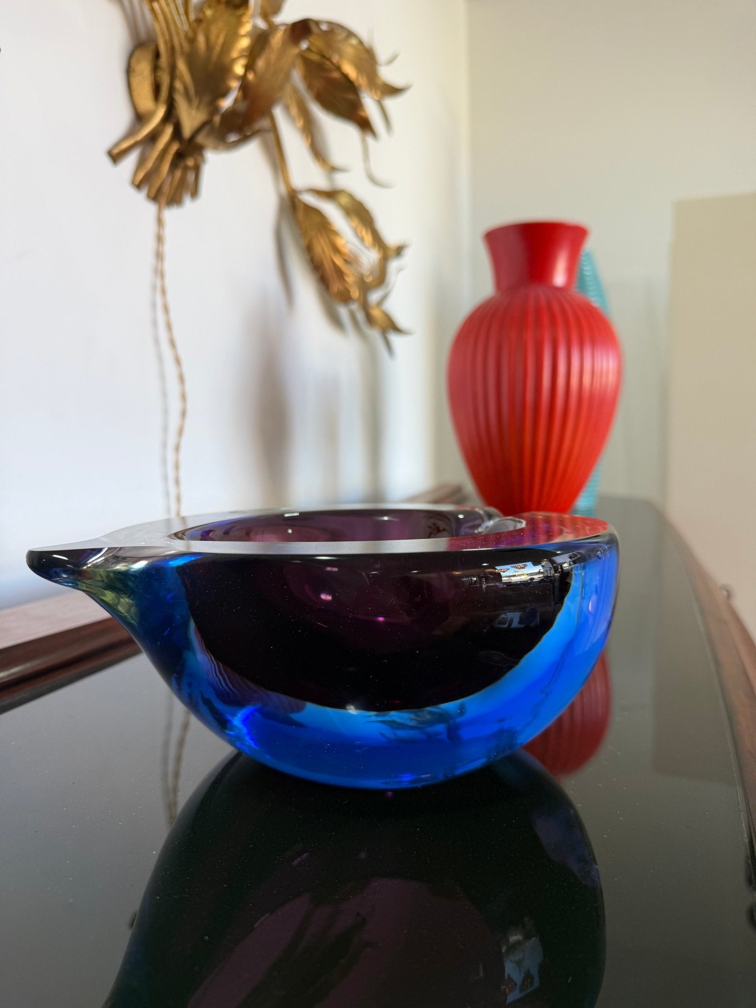 Murano Sommerso Blue and Purple Glass Bowl, 1970s - Lumini Collections