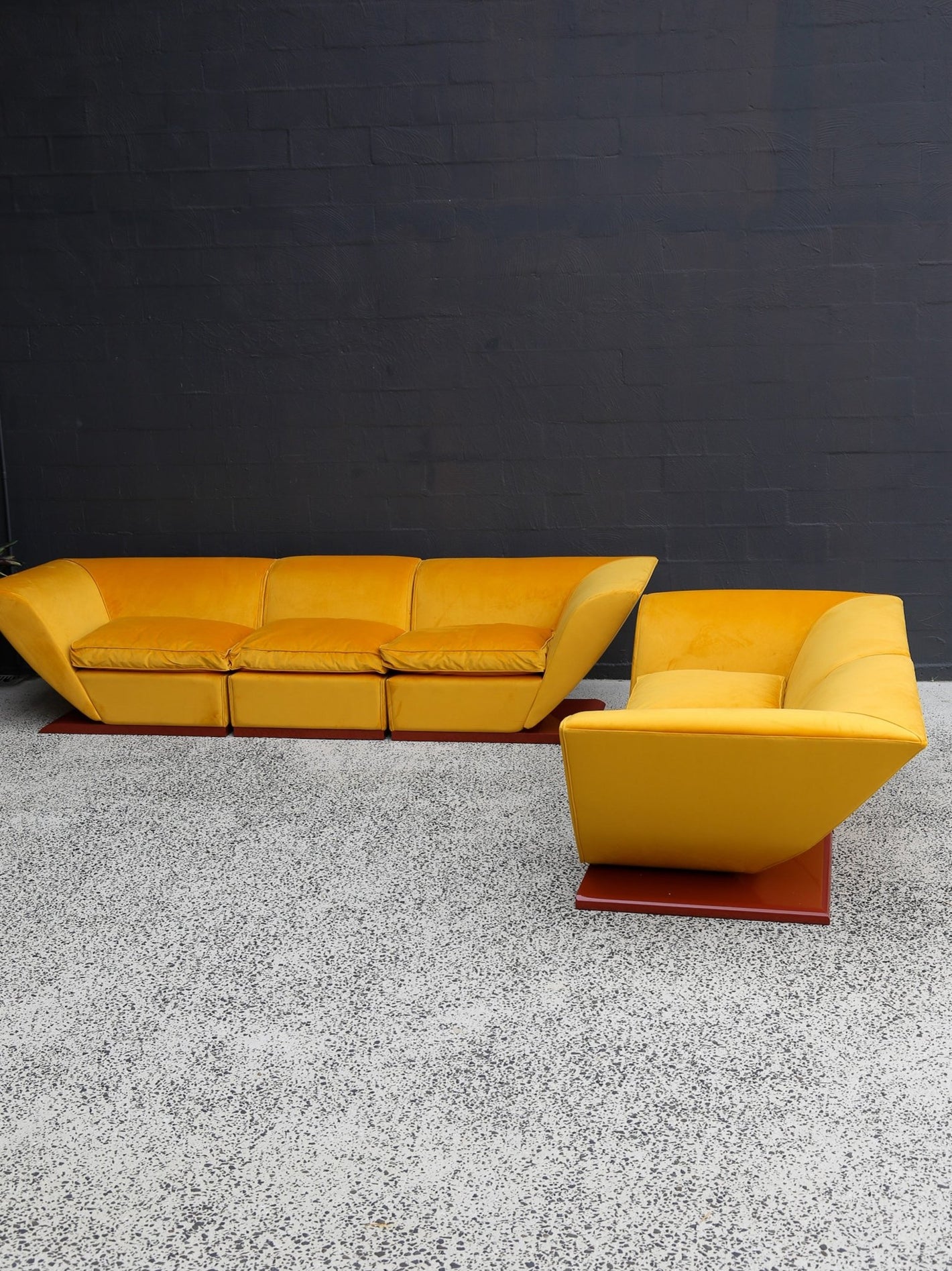 Postmodern Sofa and Lounge Chair Set by Marzio Cecchi, Italy, 1970s - Lumini Collections