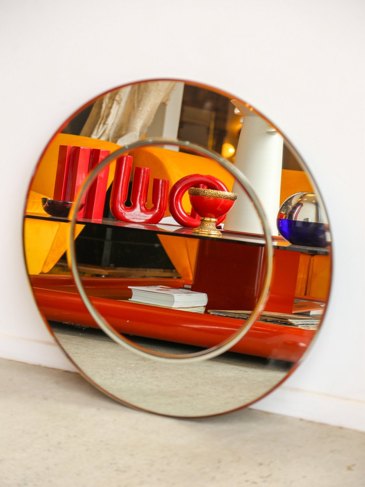 Rare 1970s Karl Springer Circular Wall Mirror – Luxury Design - Lumini Collections