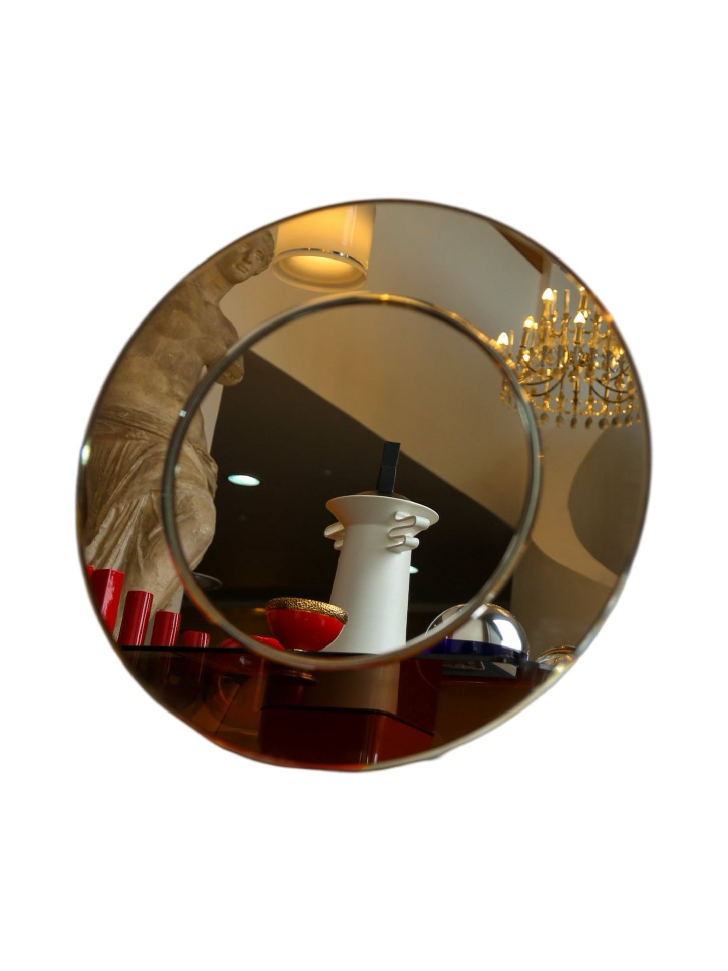 Rare 1970s Karl Springer Circular Wall Mirror – Luxury Design - Lumini Collections