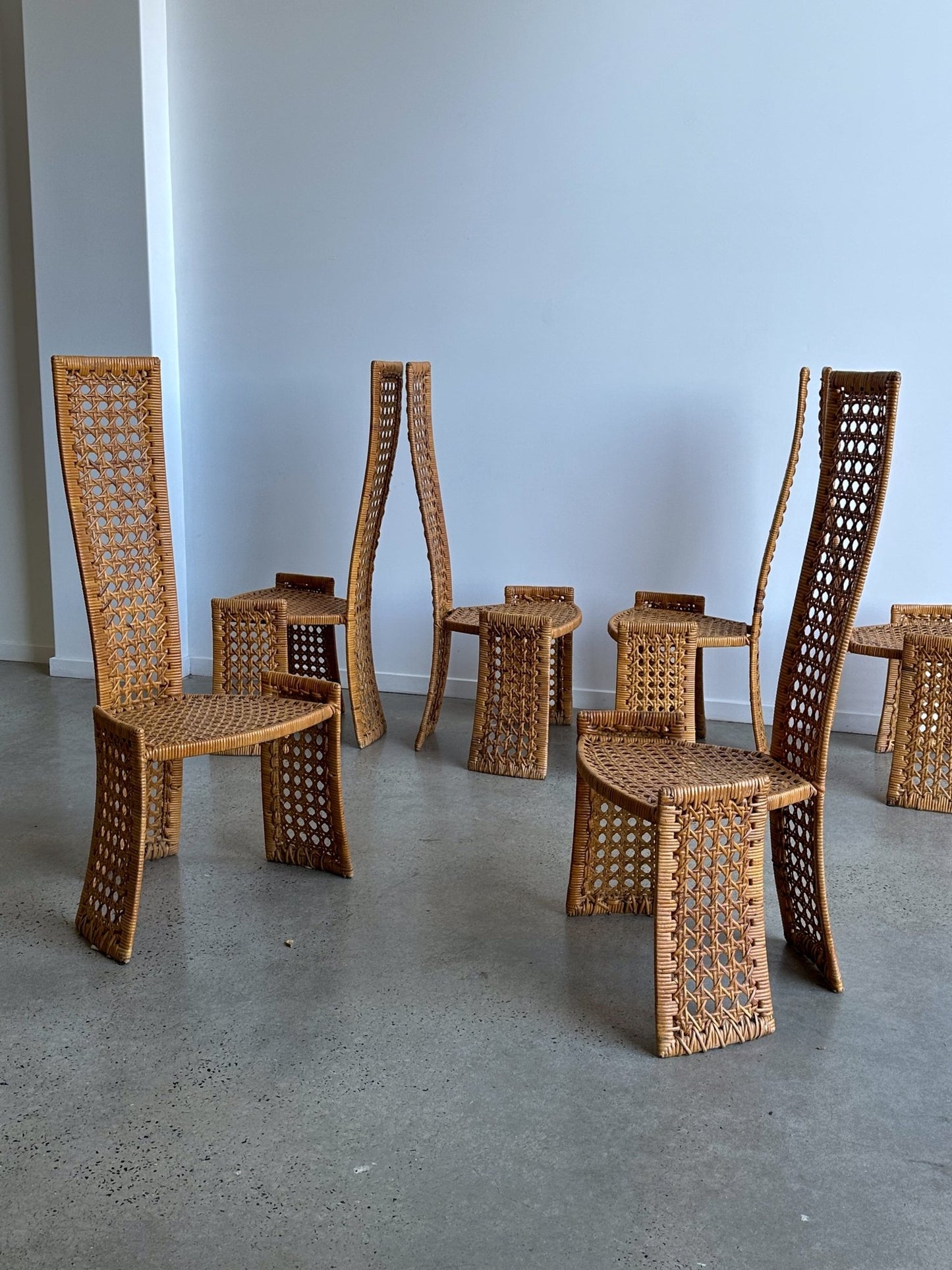 Rattan Dining Chairs by Danny Ho Fong for Tropi - cal, 1970s - Lumini Collections