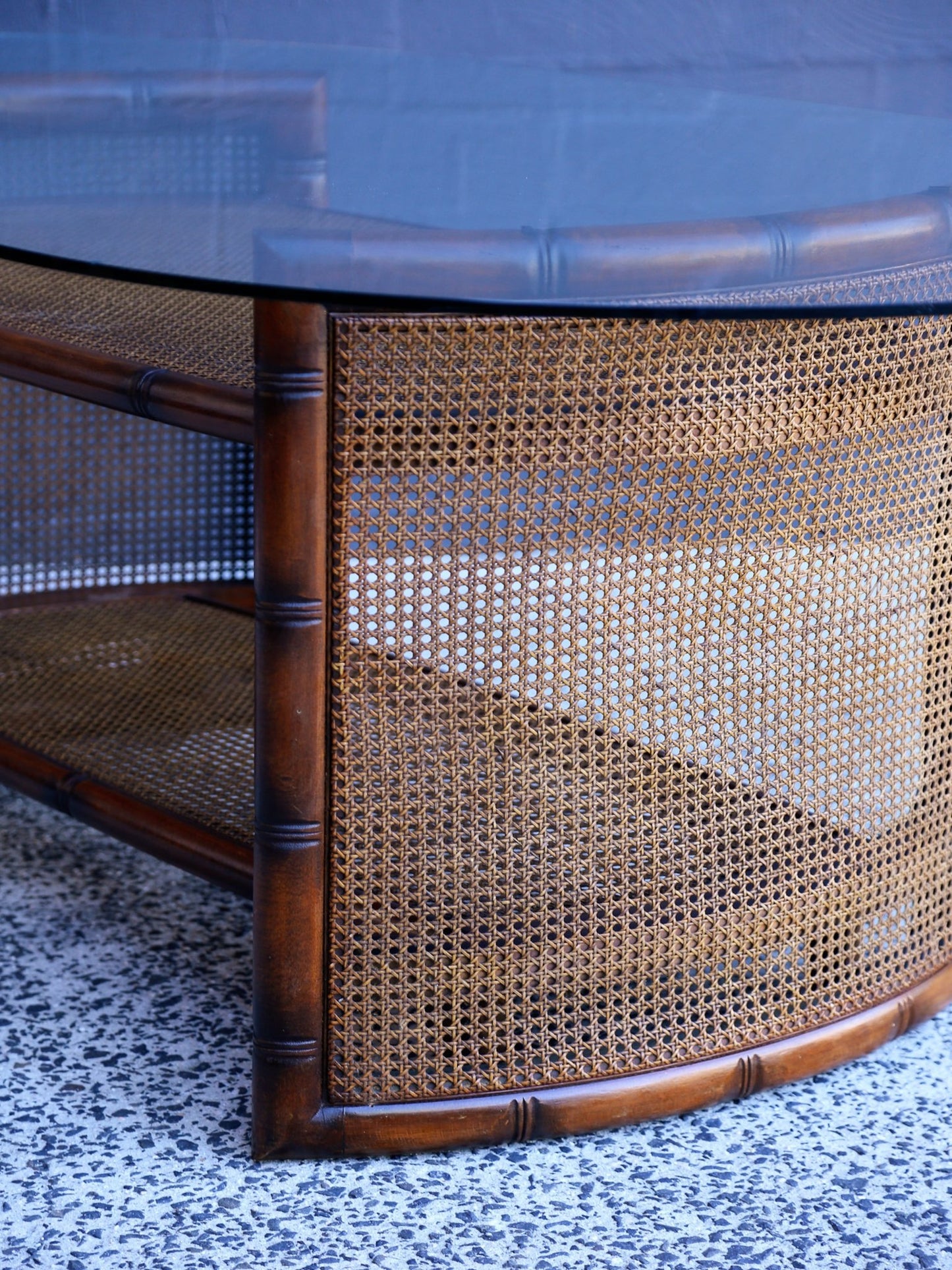 Rattan and Wood Dining Set by Marzio Cecchi for Studio Most, Italy 1970s - Lumini Collections