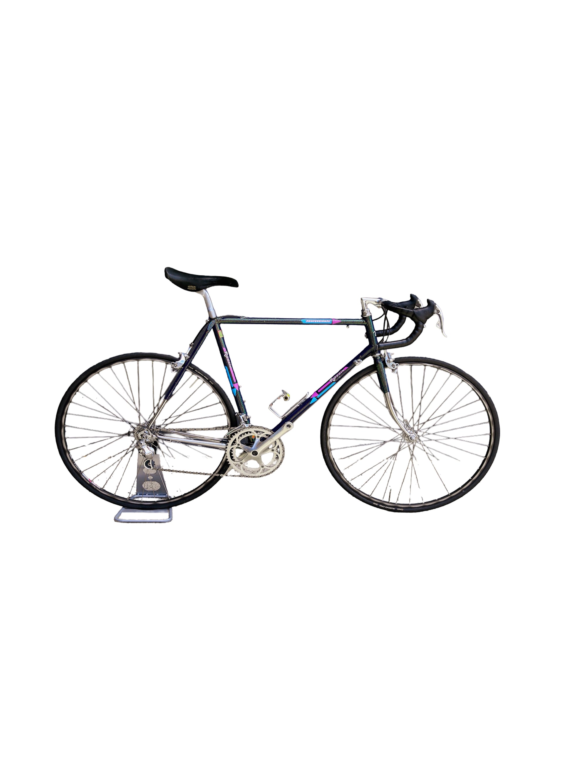 Black bicycle on a white background