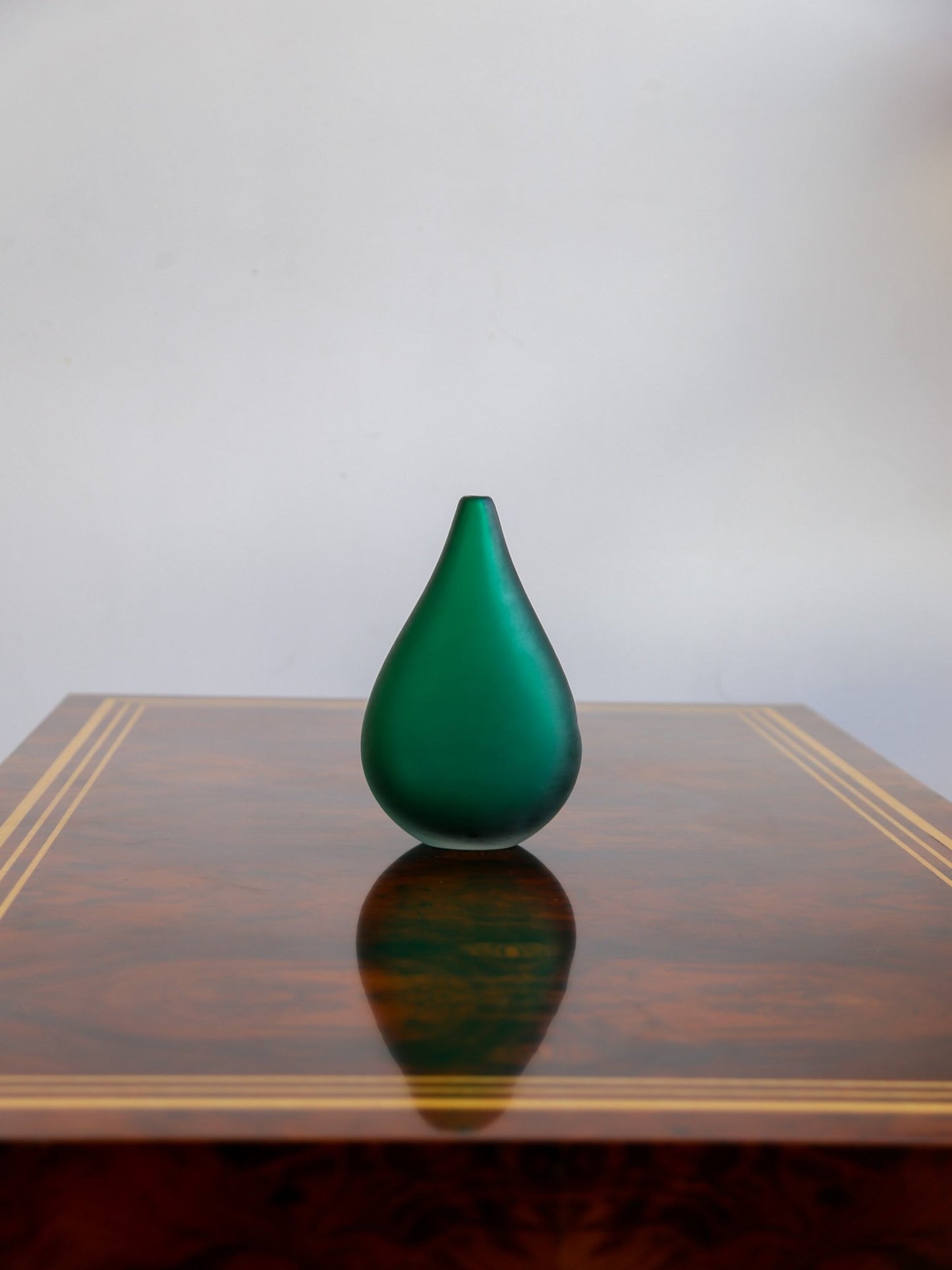 Salviati Murano Green Satin Glass Vase, Italy 1970s - Lumini Collections