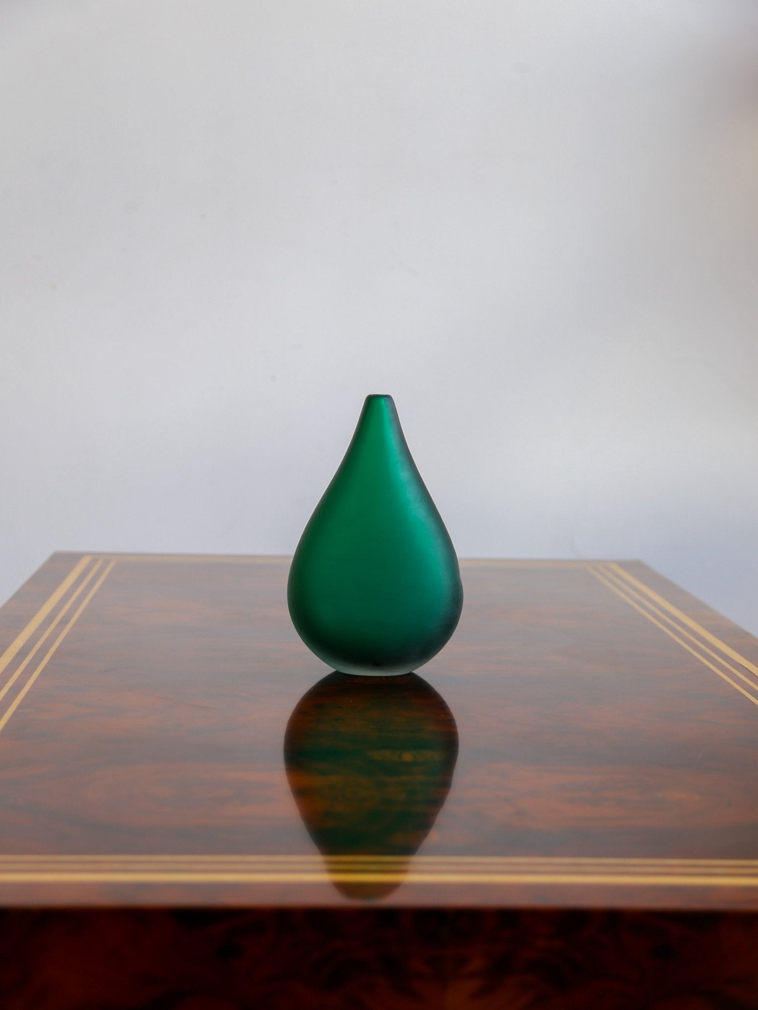 Salviati Murano Green Satin Glass Vase, Italy 1970s - Lumini Collections