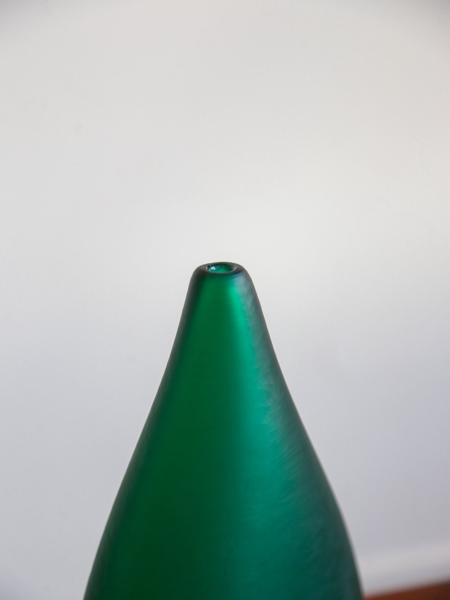 Salviati Murano Green Satin Glass Vase, Italy 1970s - Lumini Collections