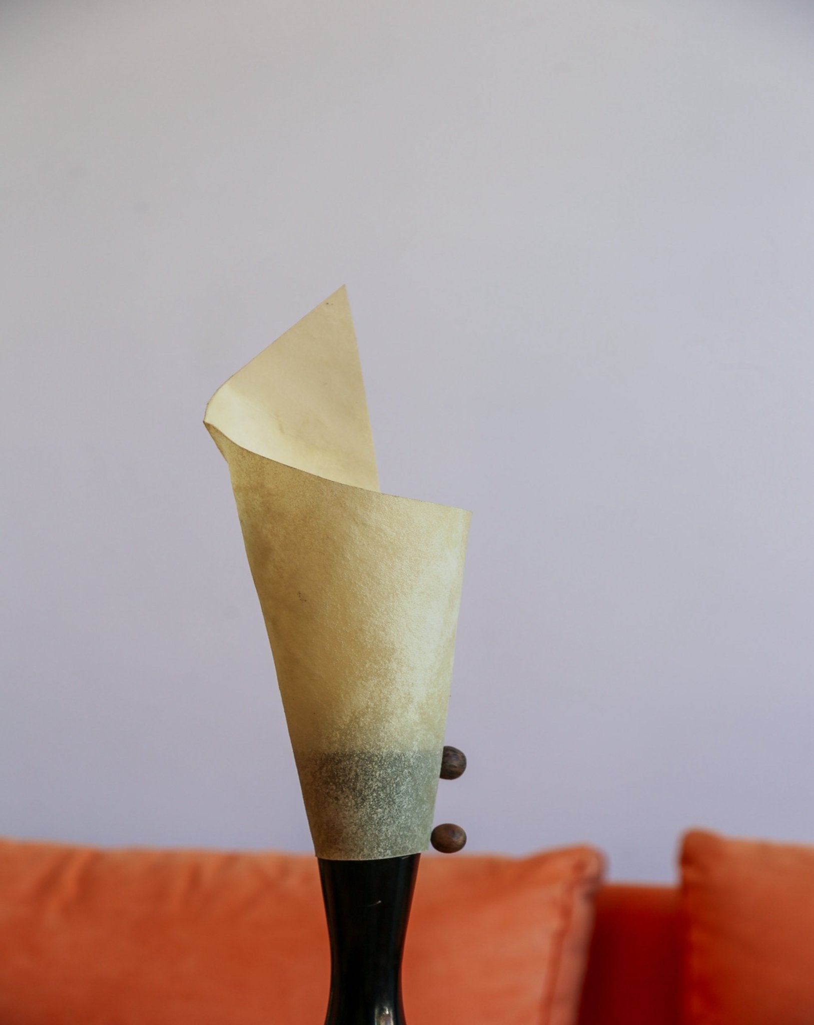 Sculptural Italian Table Lamp with Parchment Shade, 1980s – Handcrafted Organic Form - Lumini Collections