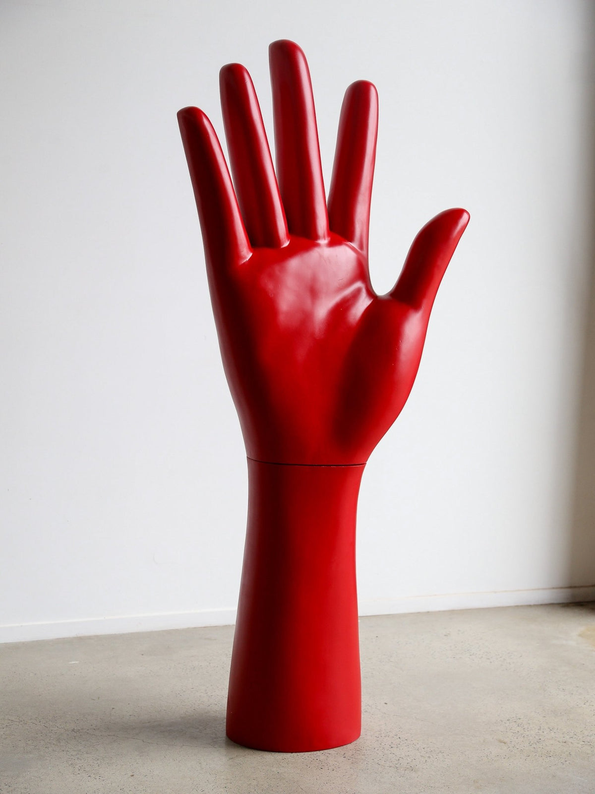 Sculptural Large Red Hand in Fiberglass - Lumini Collections
