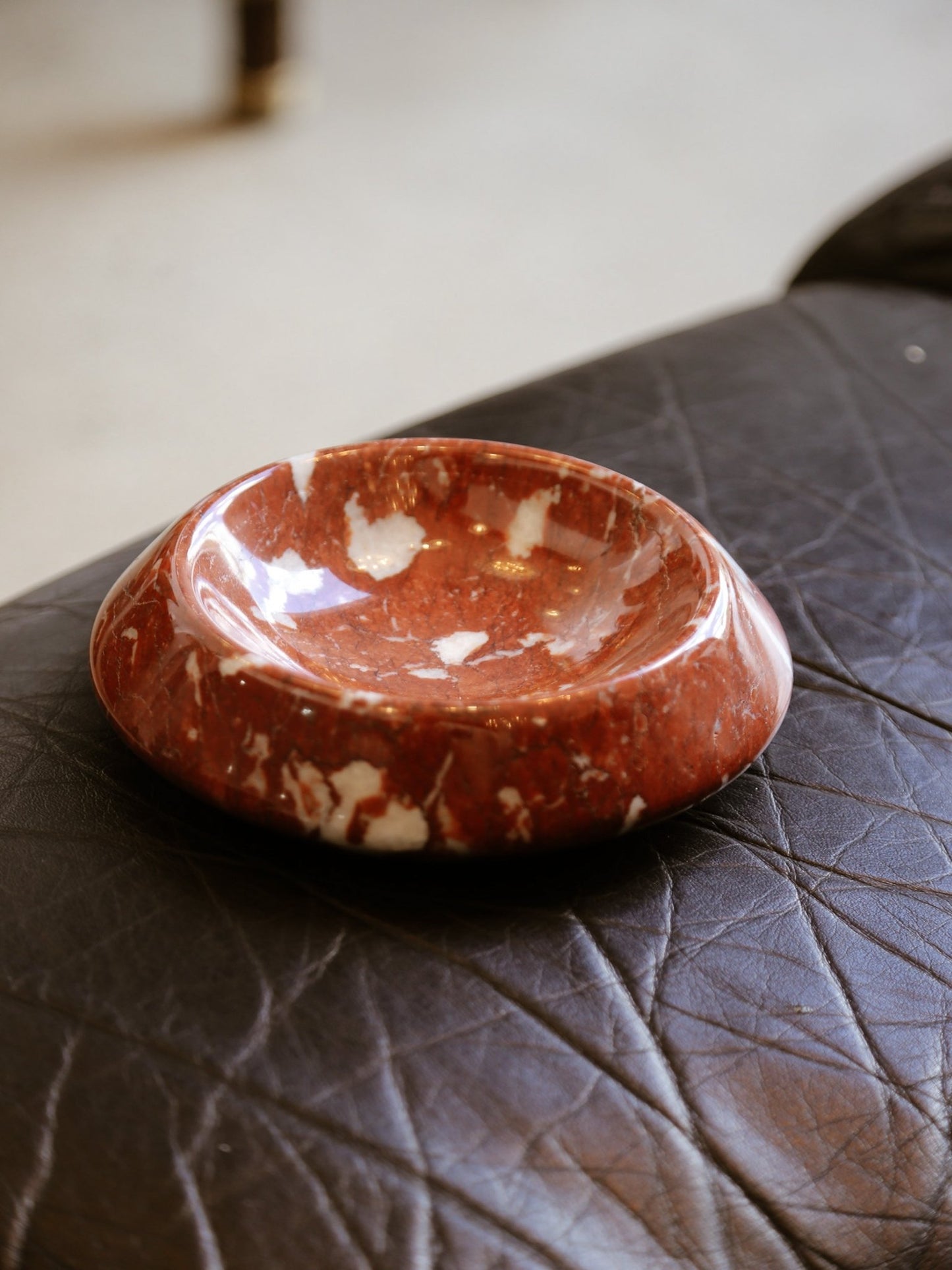 Sergio Asti Italian Red Marble Bowl, 1970s - Lumini Collections