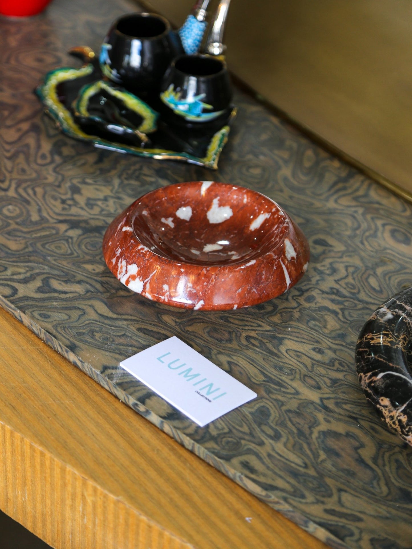 Sergio Asti Italian Red Marble Bowl, 1970s - Lumini Collections