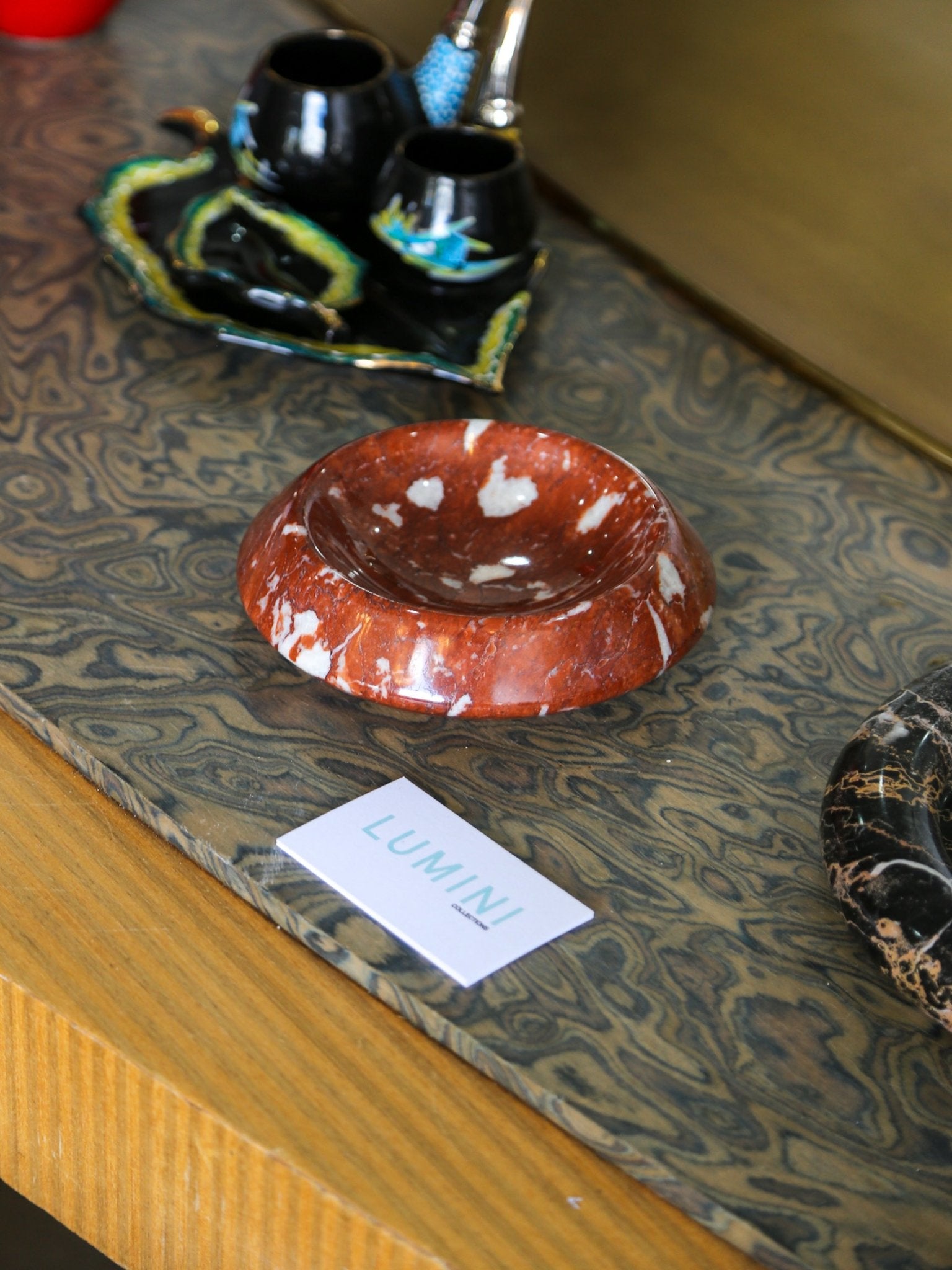 Sergio Asti Italian Red Marble Bowl, 1970s - Lumini Collections