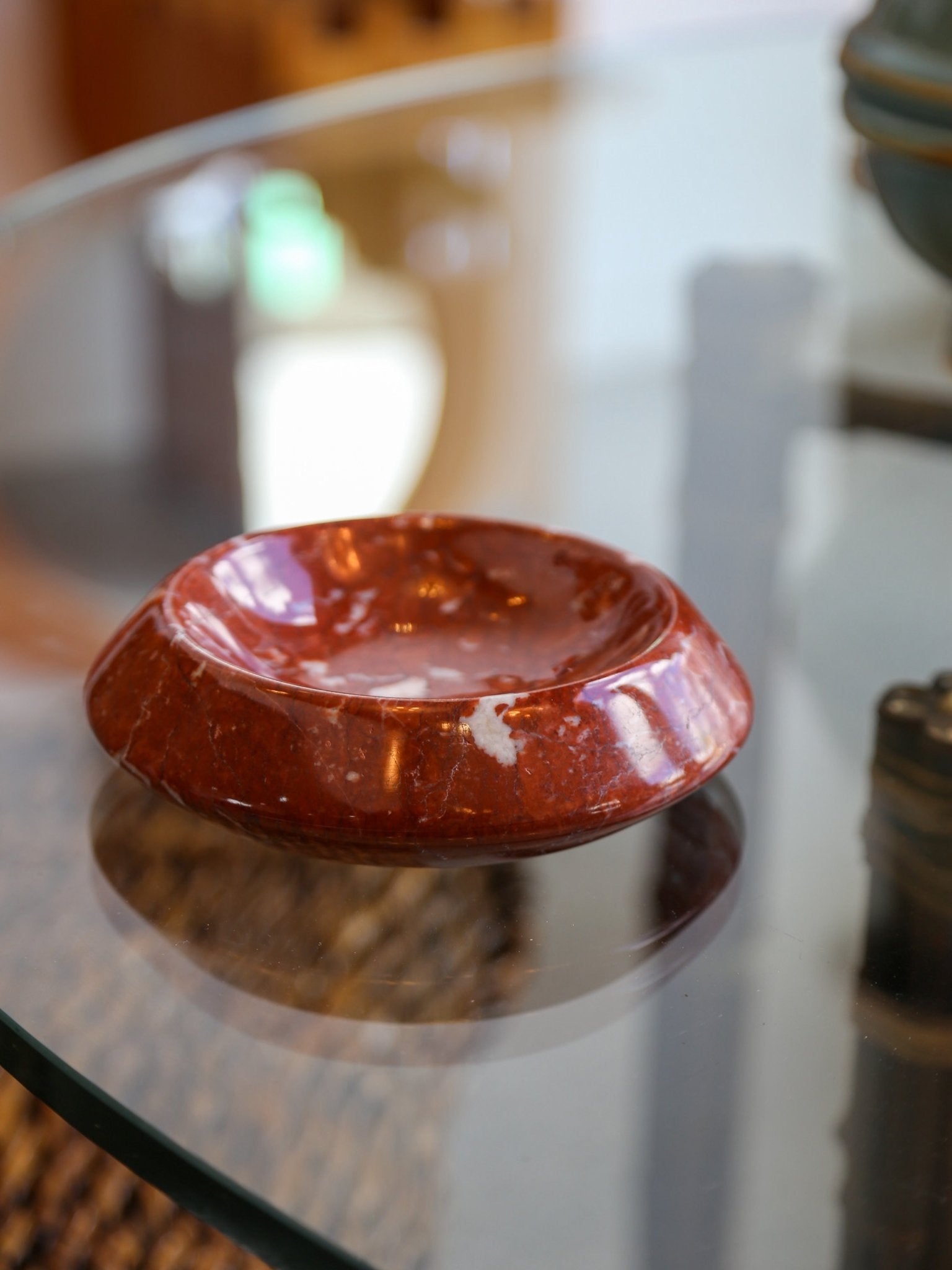 Sergio Asti Italian Red Marble Bowl, 1970s - Lumini Collections