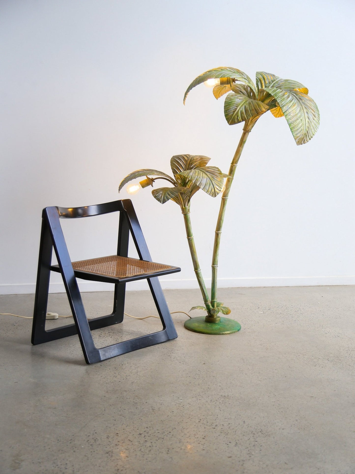 Sergio Terzani Brass Palm Tree Floor Lamp, Italy 1970s - Lumini Collections