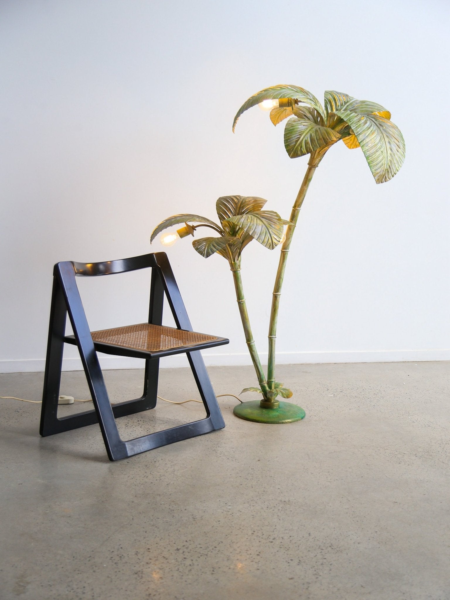 Sergio Terzani Brass Palm Tree Floor Lamp, Italy 1970s - Lumini Collections
