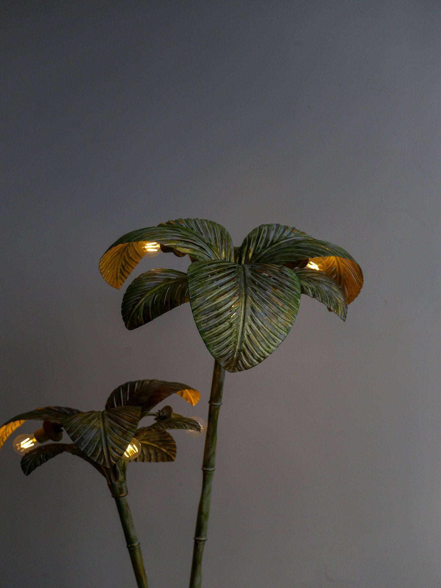 Sergio Terzani Brass Palm Tree Floor Lamp, Italy 1970s - Lumini Collections