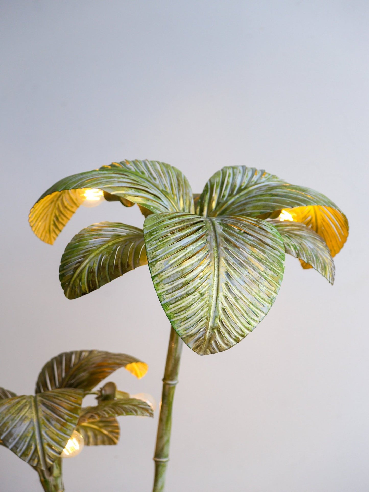 Sergio Terzani Brass Palm Tree Floor Lamp, Italy 1970s - Lumini Collections