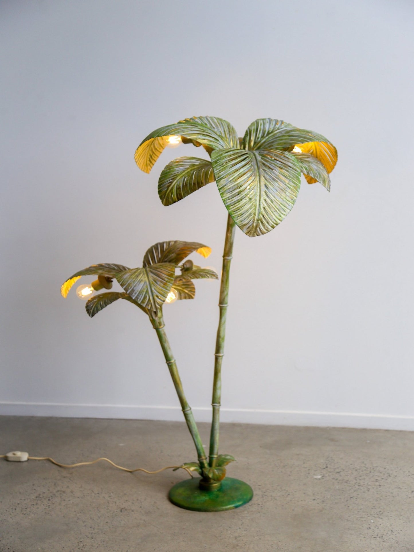 Sergio Terzani Brass Palm Tree Floor Lamp, Italy 1970s - Lumini Collections