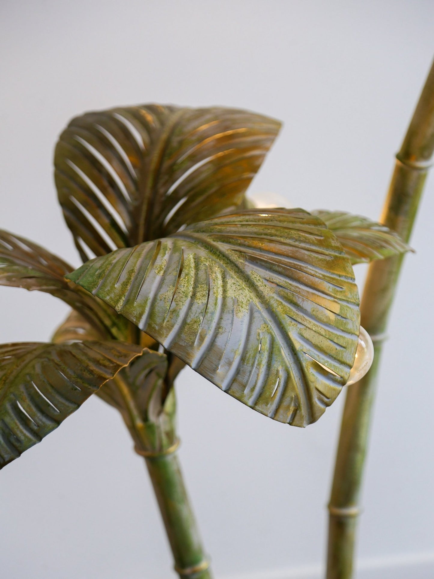 Sergio Terzani Brass Palm Tree Floor Lamp, Italy 1970s - Lumini Collections