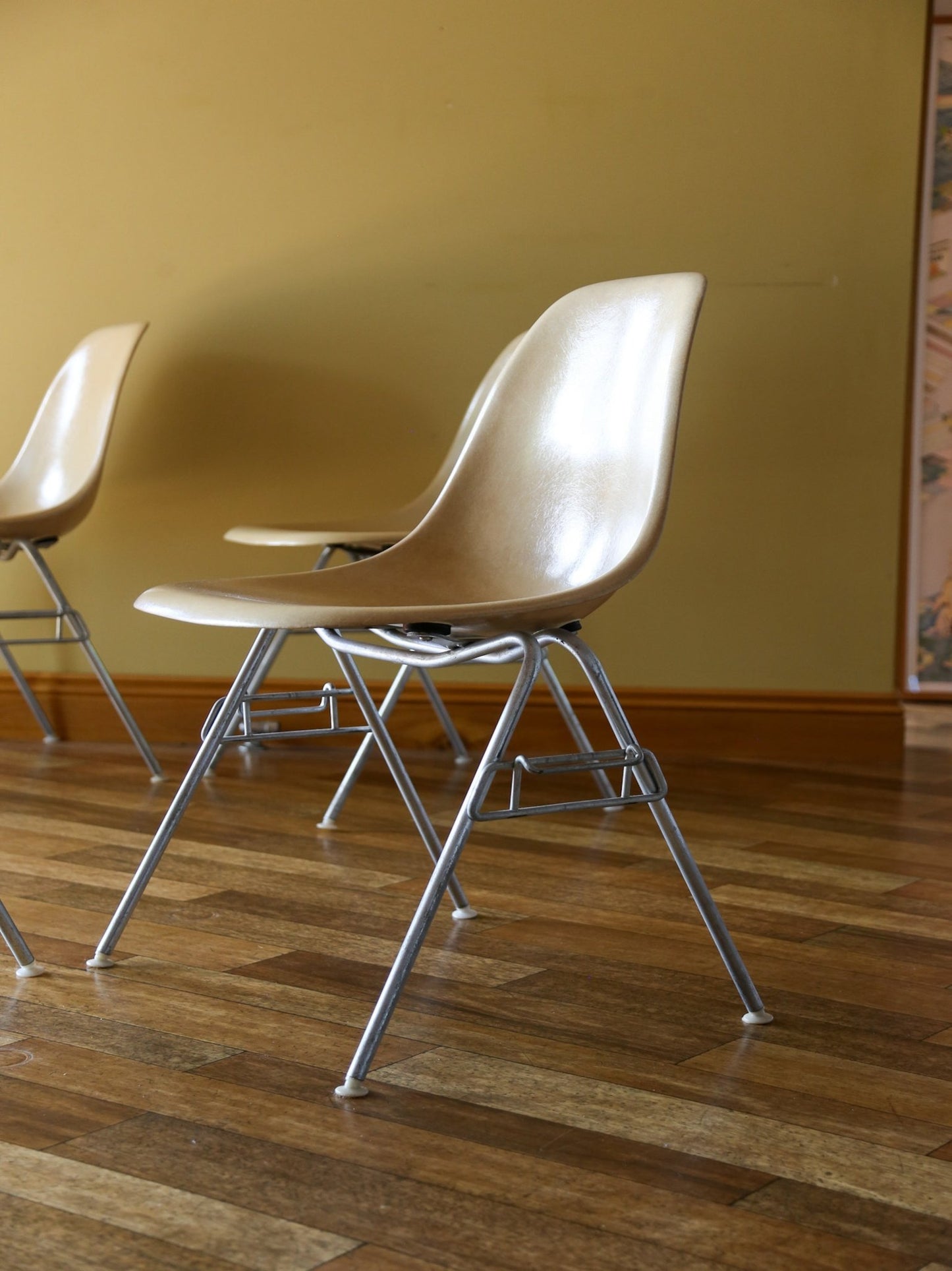 Set of Four Herman Miller Eames Fiberglass Dining Chairs - Lumini Collections